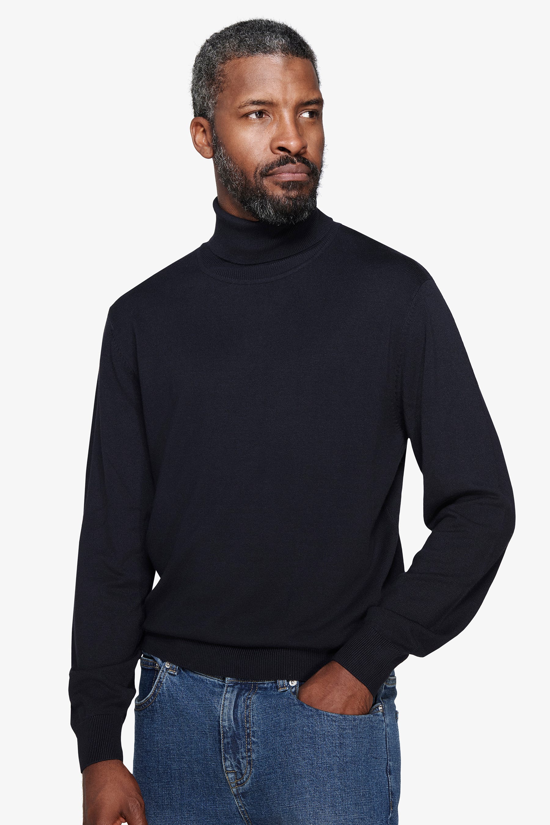 Maglia dolcevita basic blu