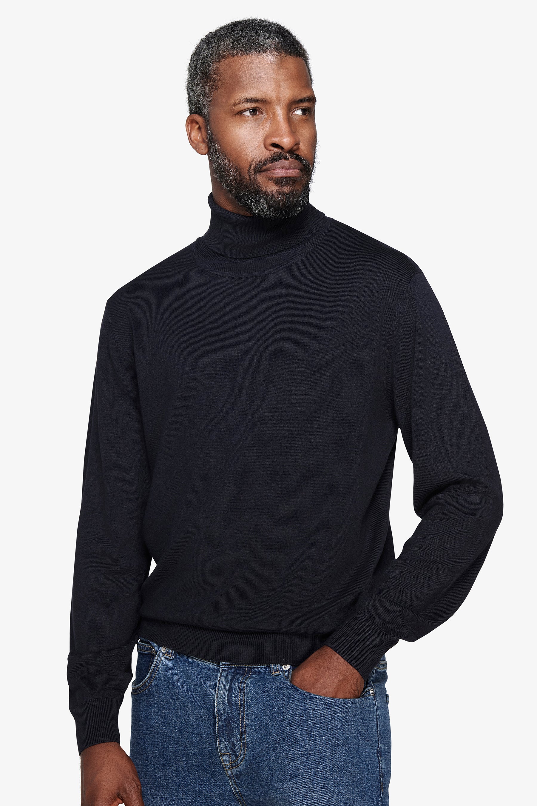 Maglia dolcevita basic blu
