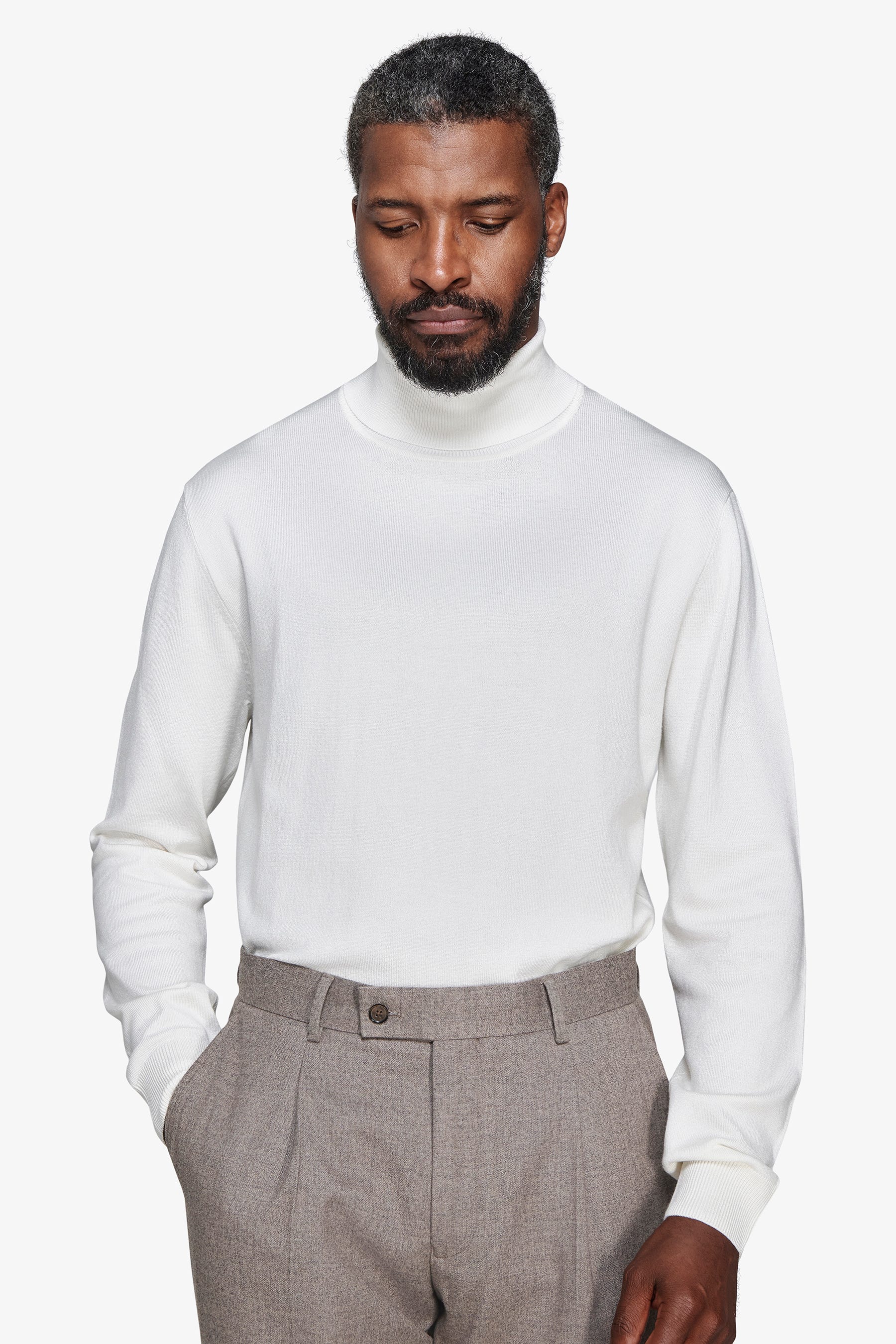 Maglia dolcevita basic panna