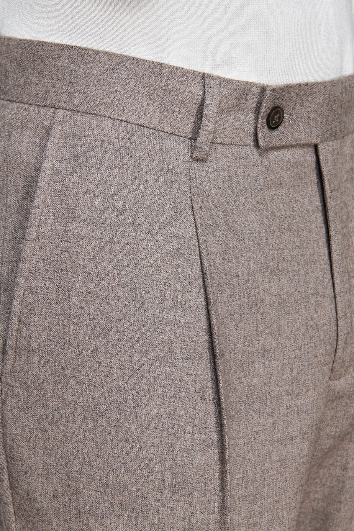 Pantaloni mano cardata tortora