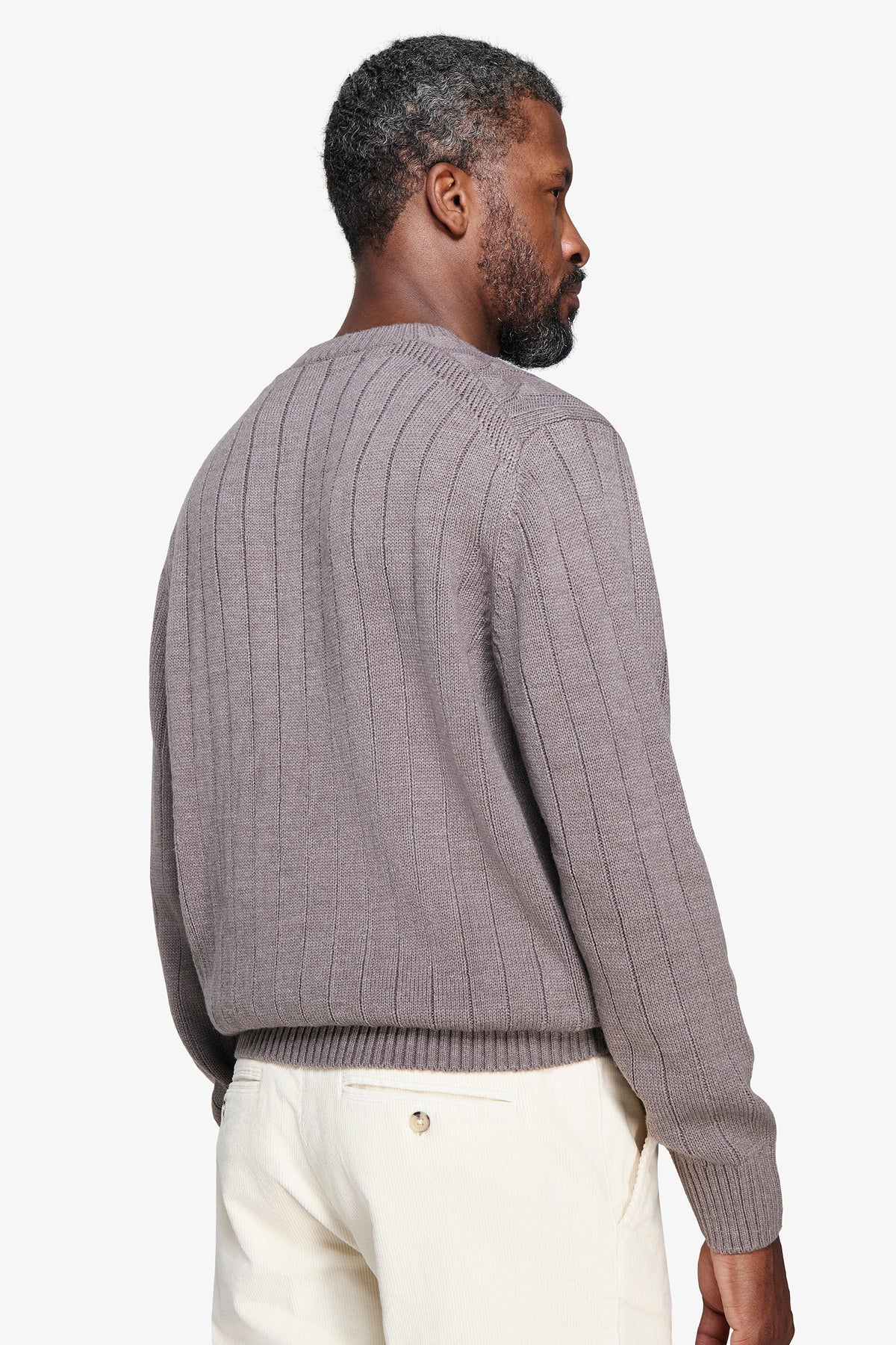 Maglia girocollo treccia fango