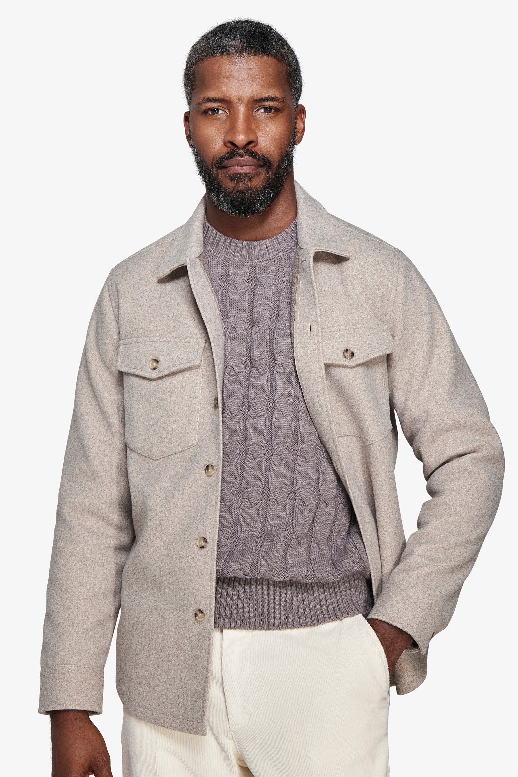 Overshirt misto lana corda