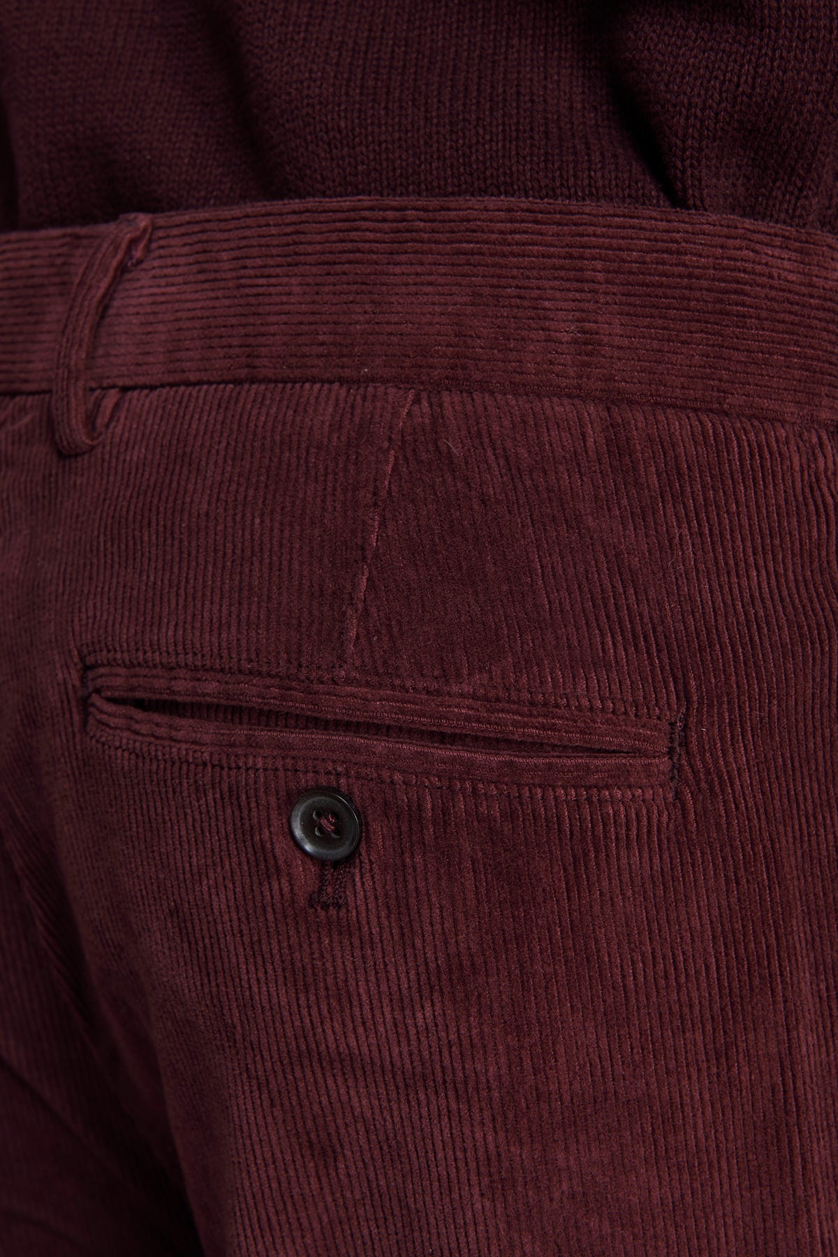 Pantaloni velluto millerighe regular bordeaux