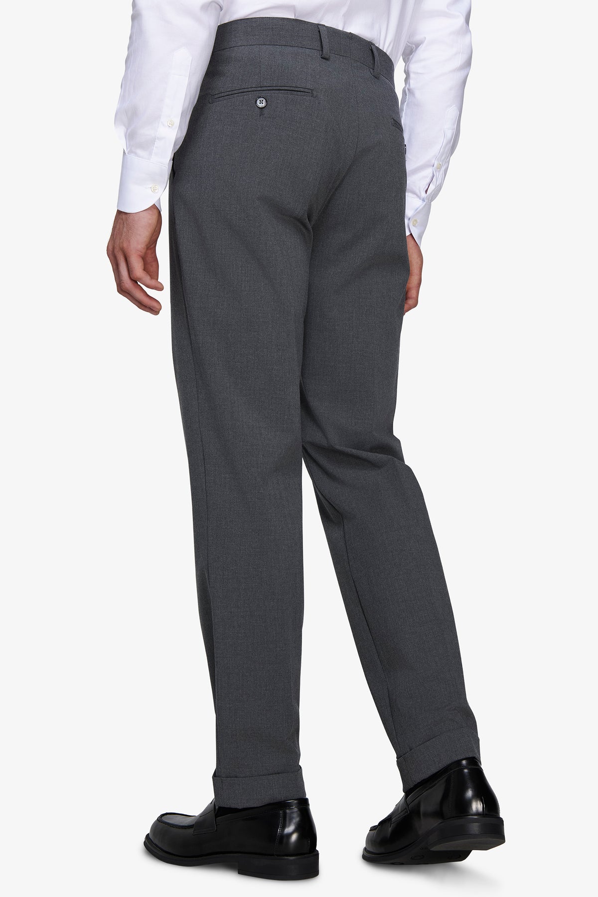 Medium gray slub canvas trousers