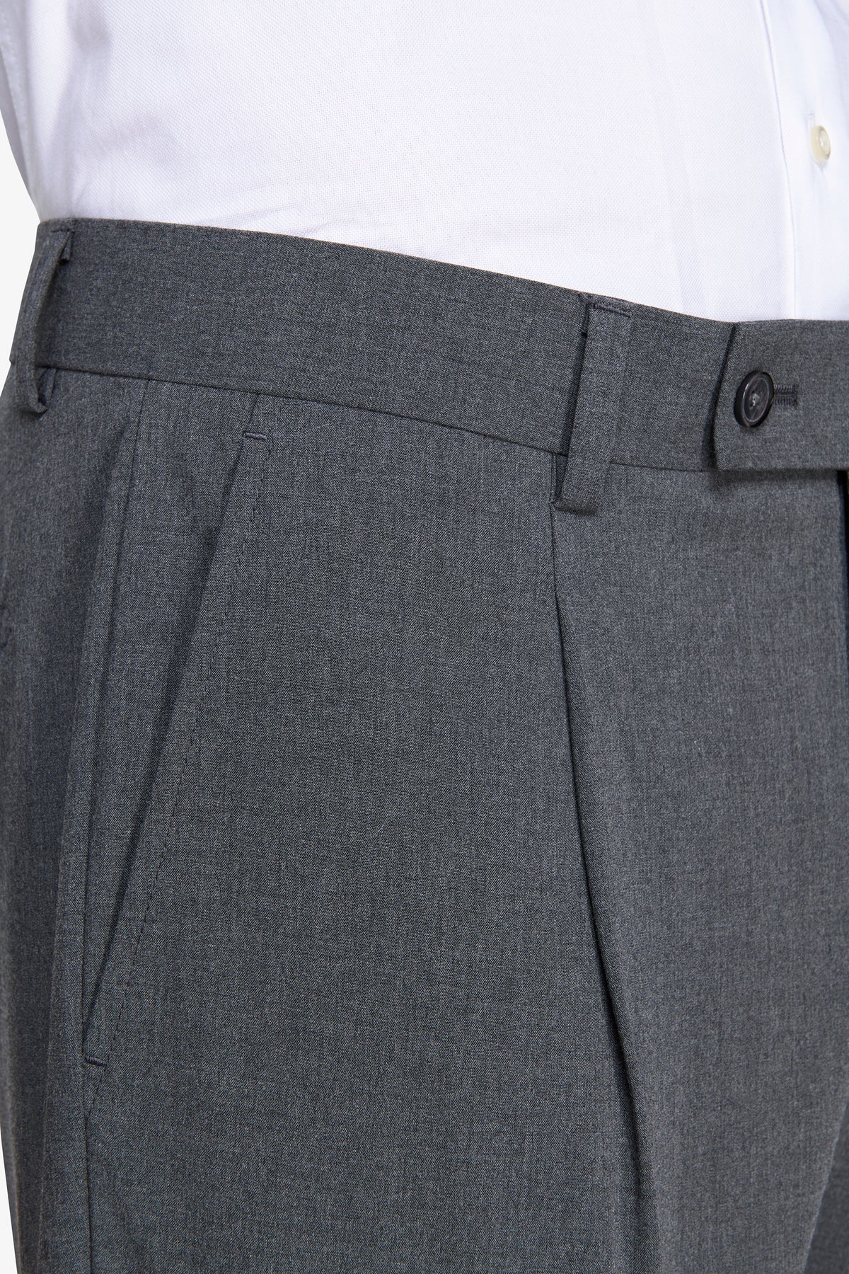 Medium gray slub canvas trousers