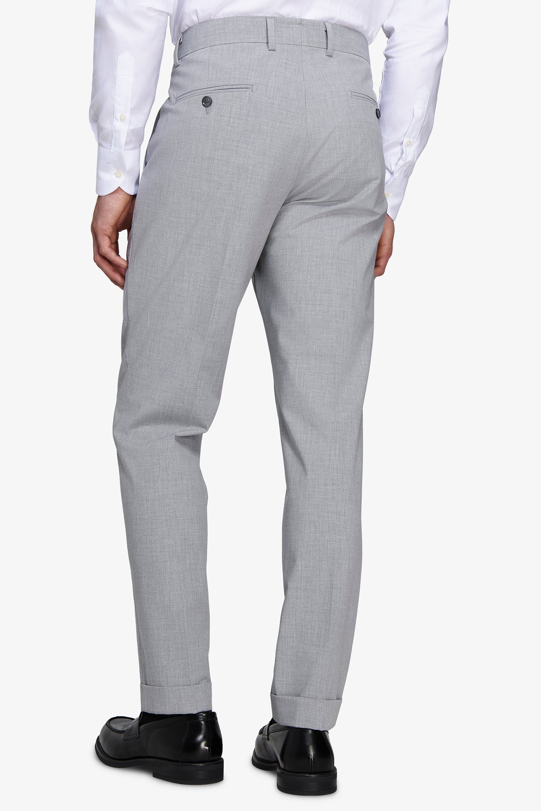 Light gray slub canvas trousers