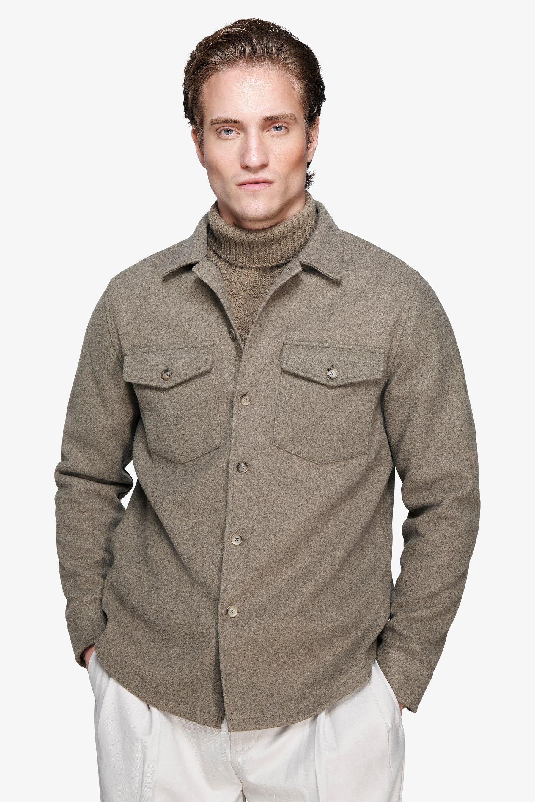 Overshirt misto lana Oliva
