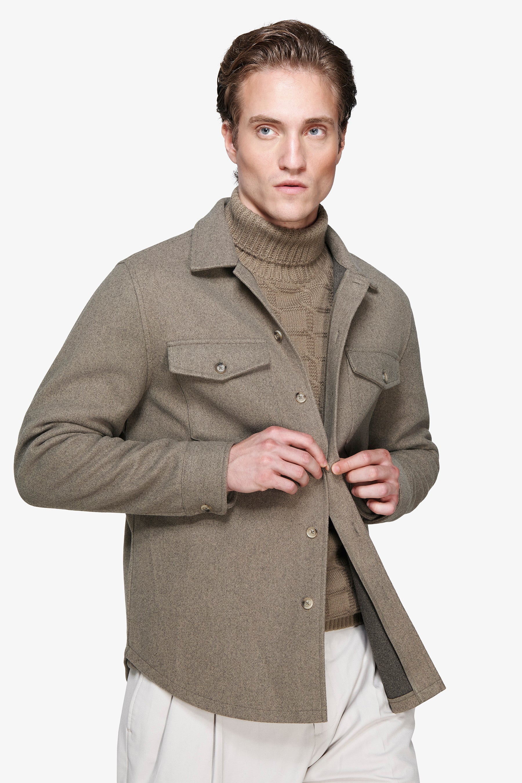 Overshirt misto lana Oliva