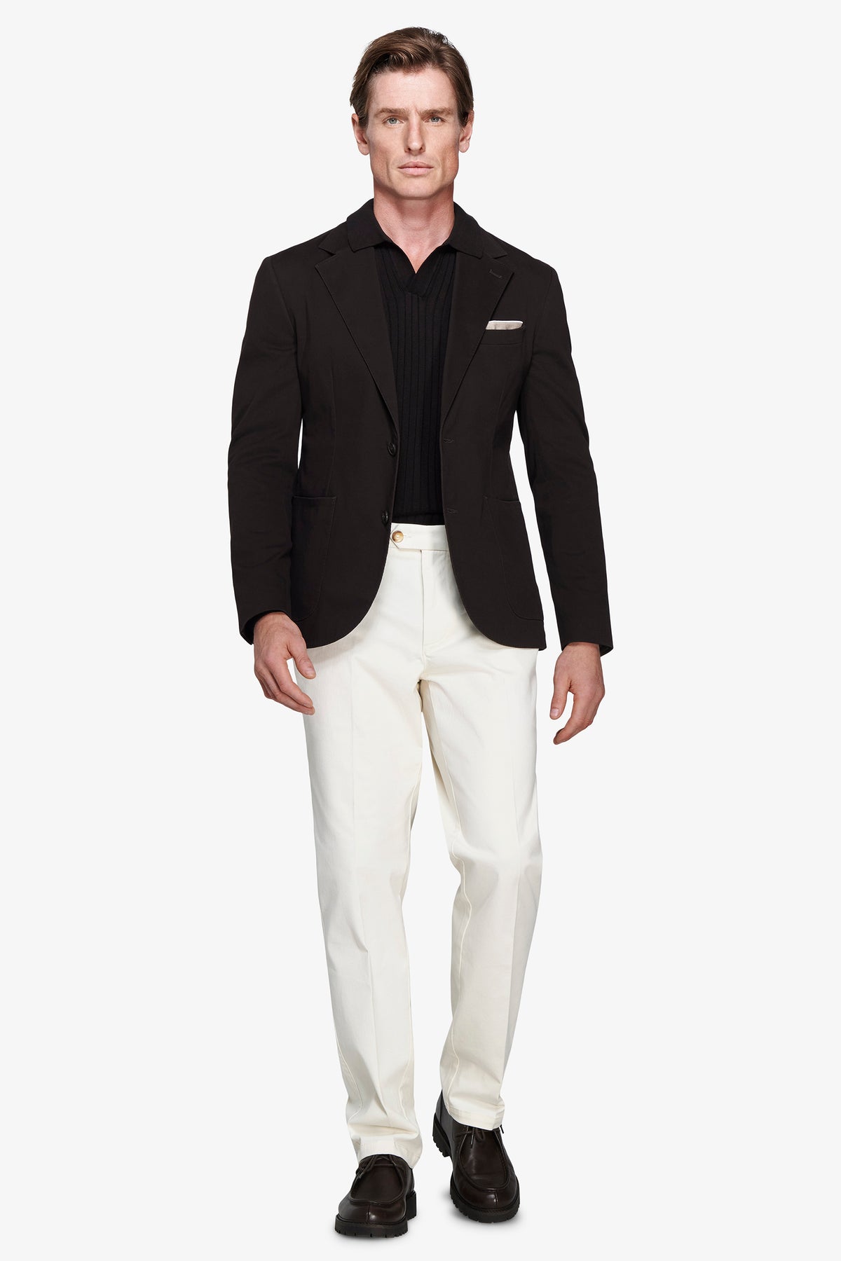 Giacca in cotone stretch moro