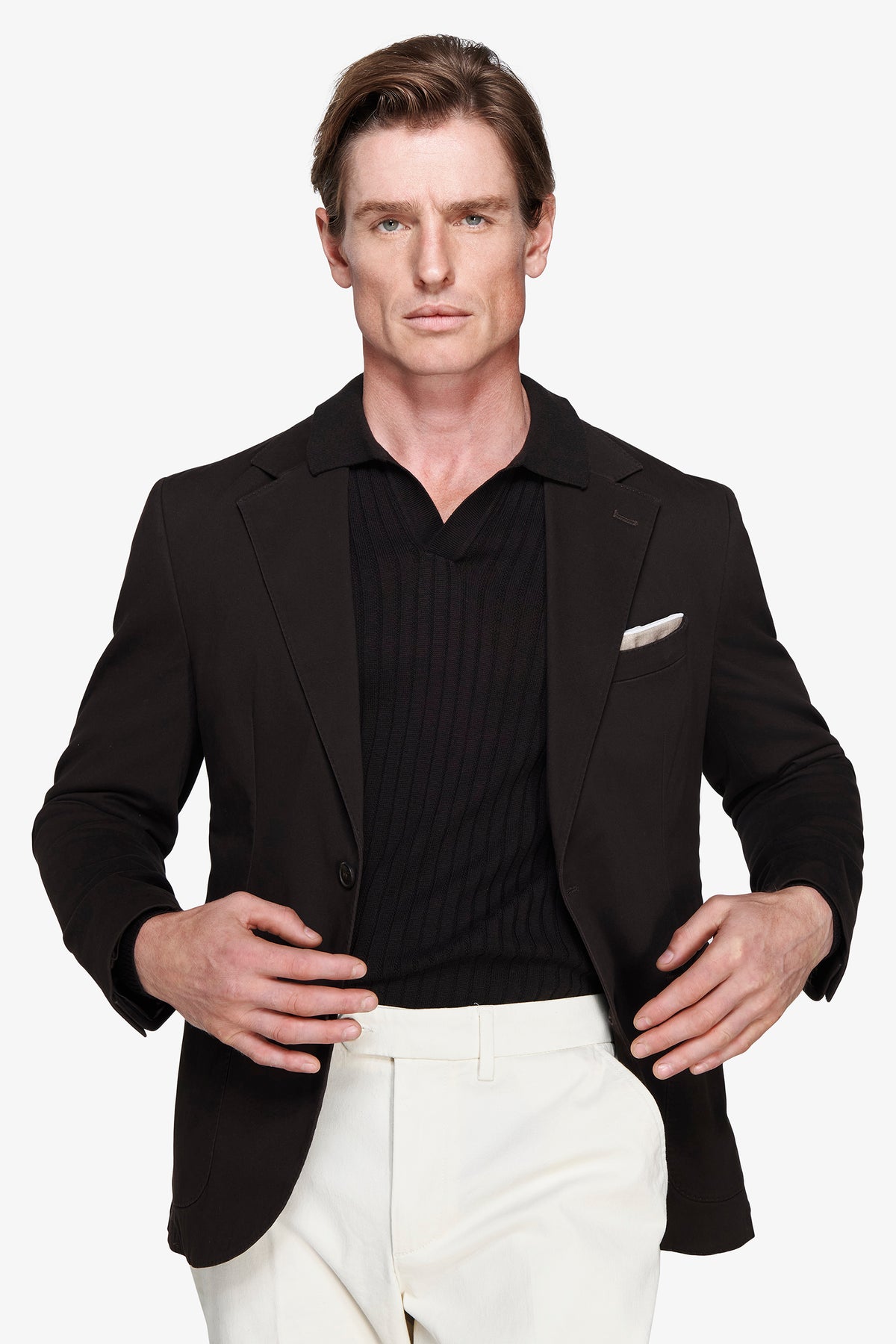 Giacca in cotone stretch moro