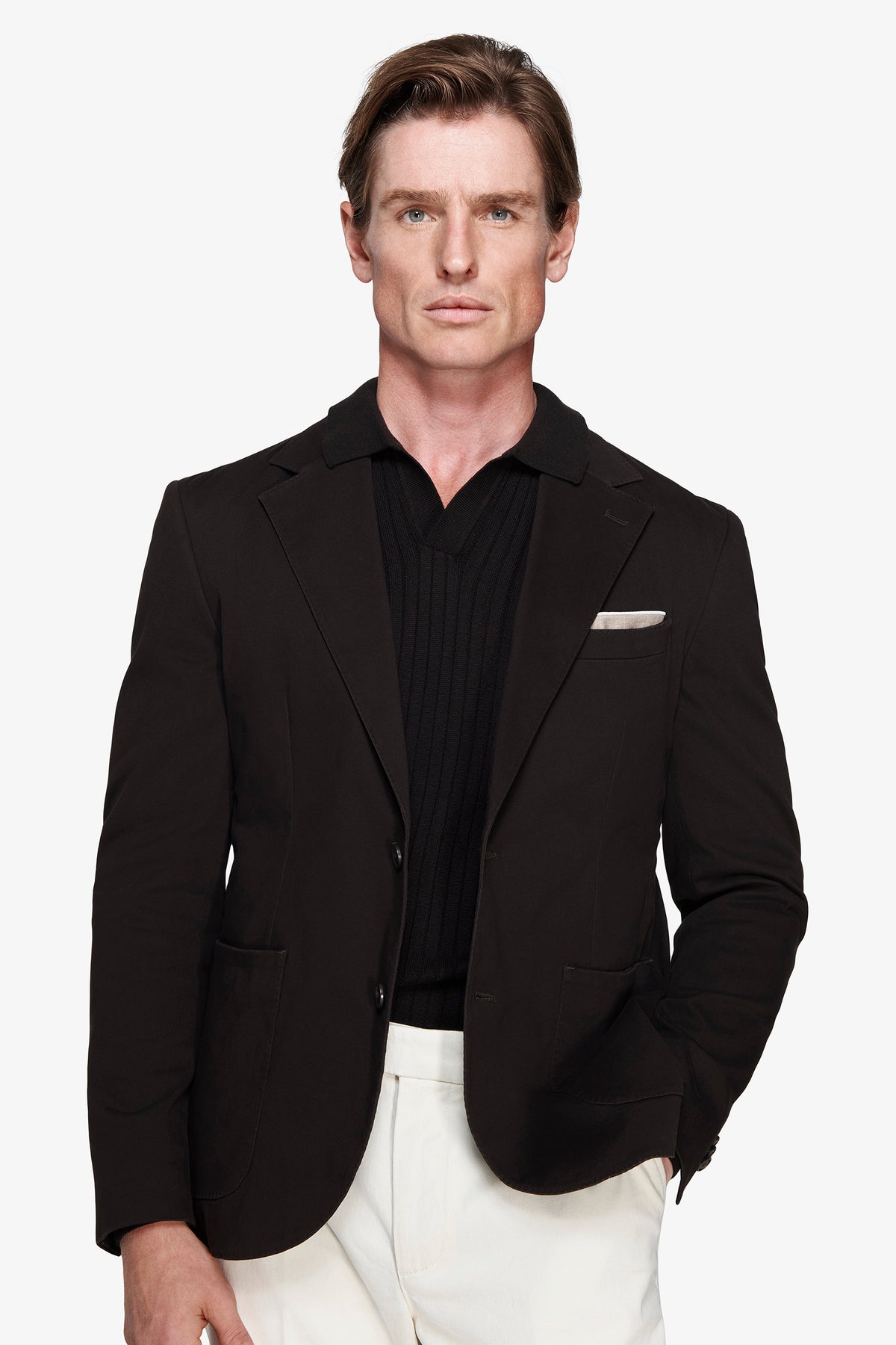 Giacca in cotone stretch moro