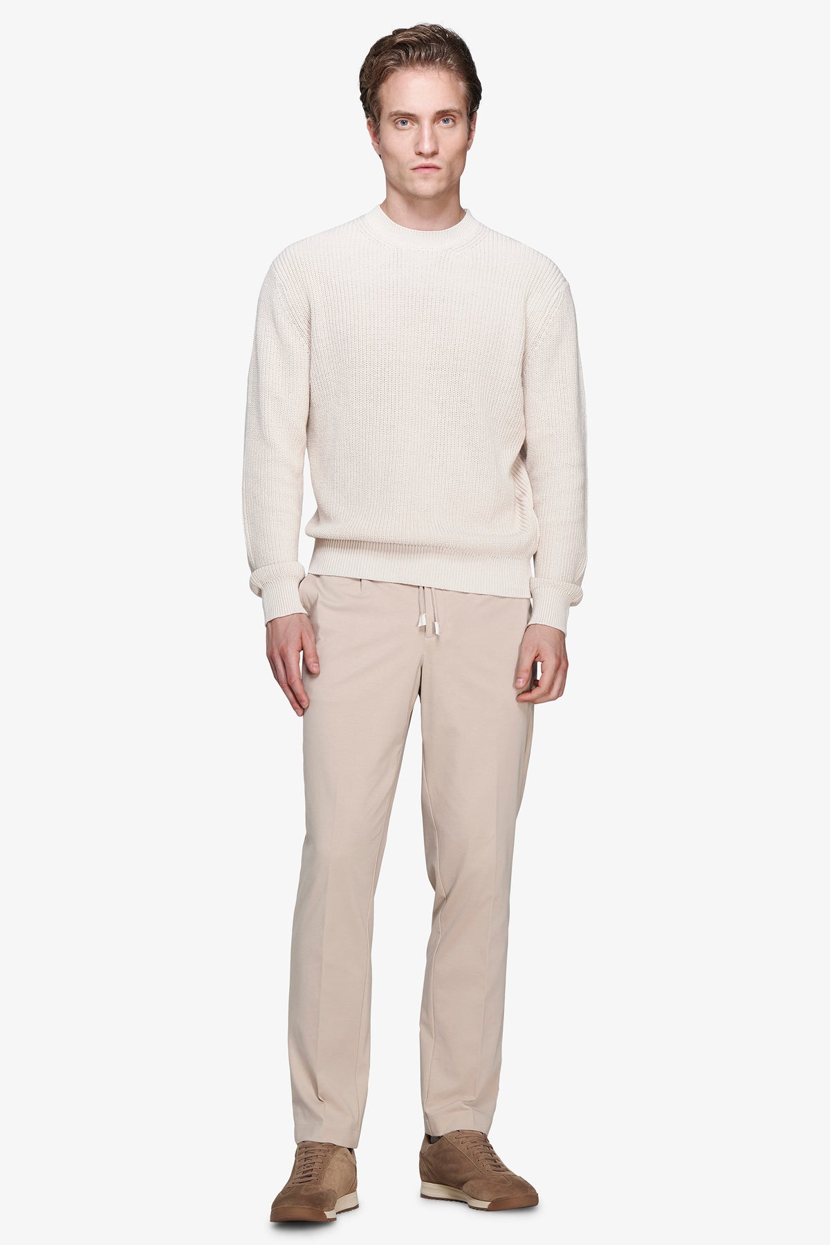 Maglia girocollo costa inglese mastice