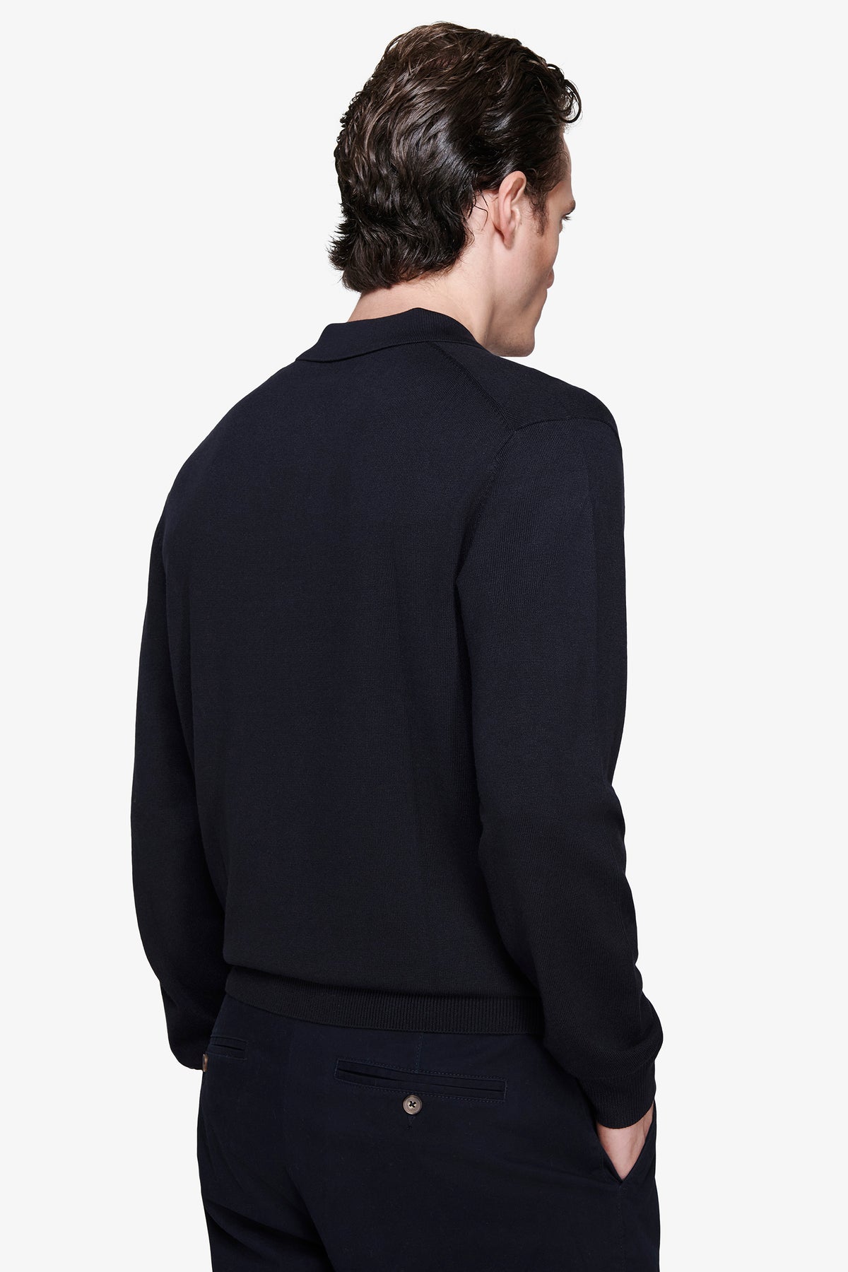 Polo in maglia con bottoni blu