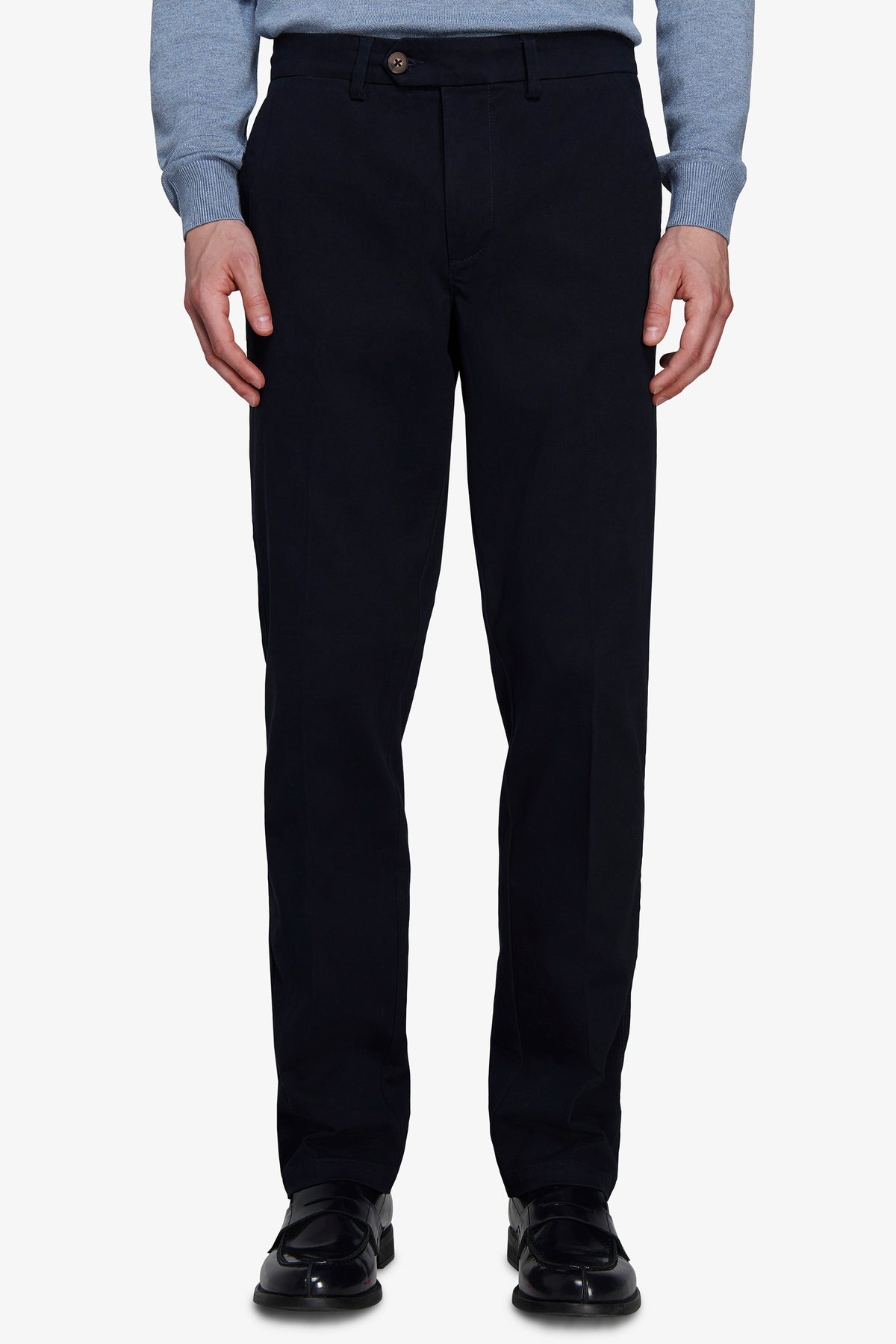 Pantaloni chino gabardina regular blu