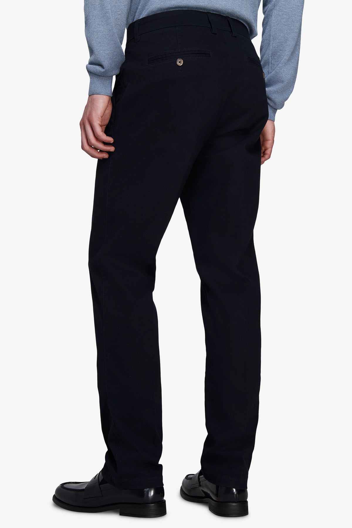 Pantaloni chino gabardina regular blu