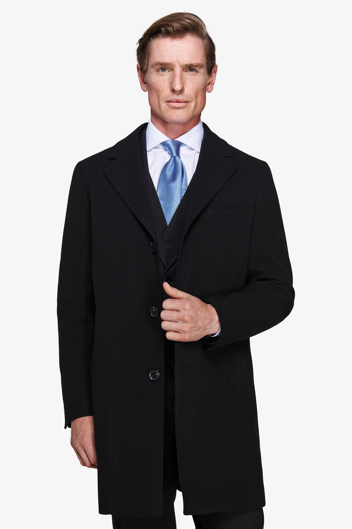 Cappotto baronetto misto lana nero