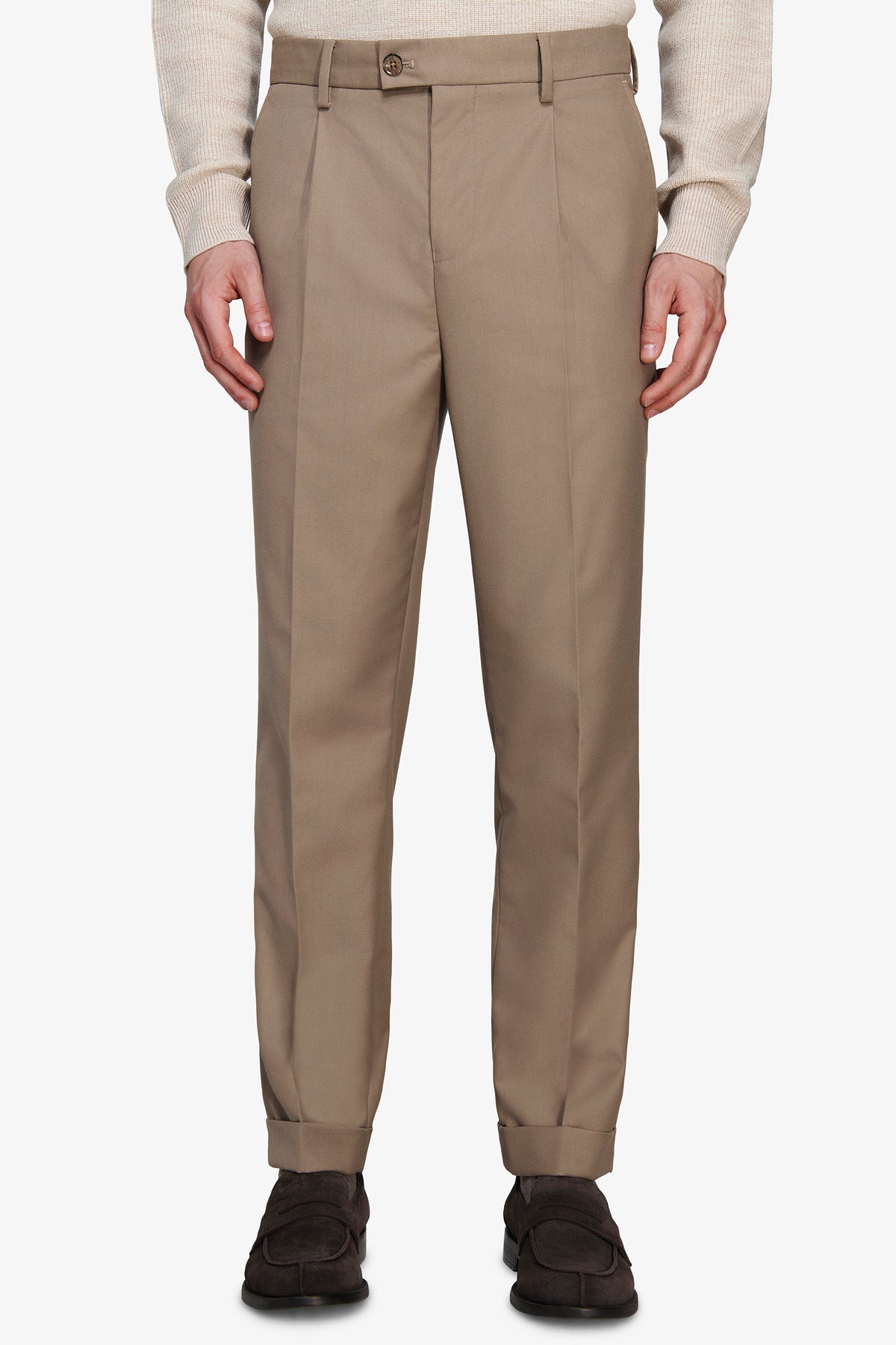 Pantaloni twill beige