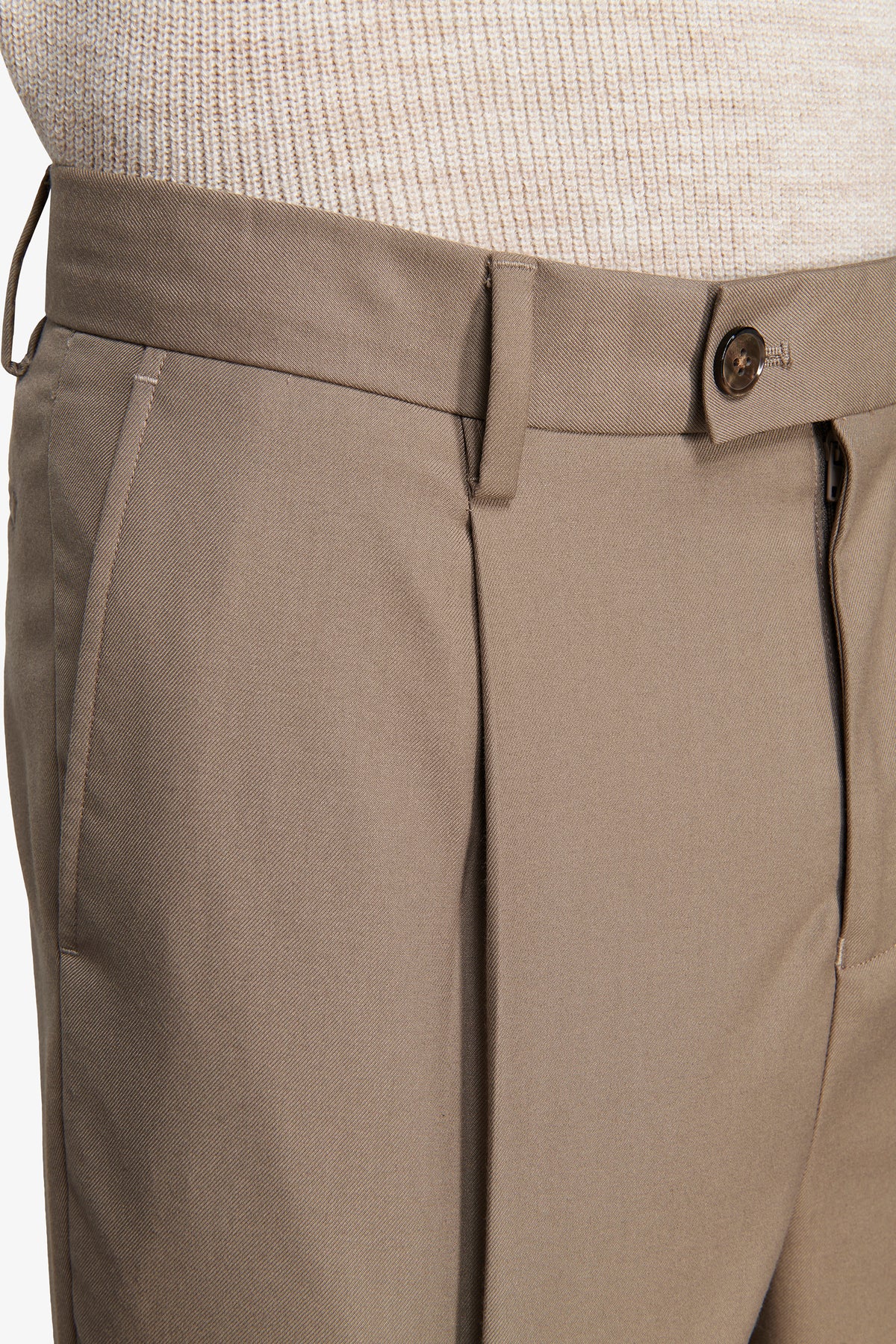 Pantaloni twill beige