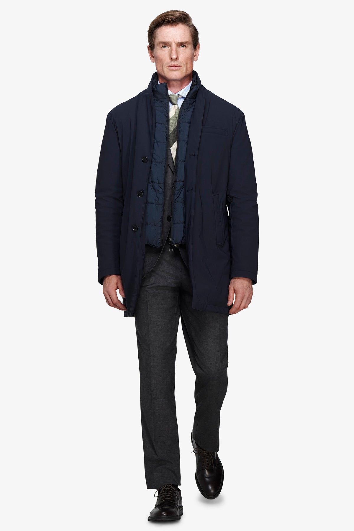 Cappotto tecnico con pettorina blu