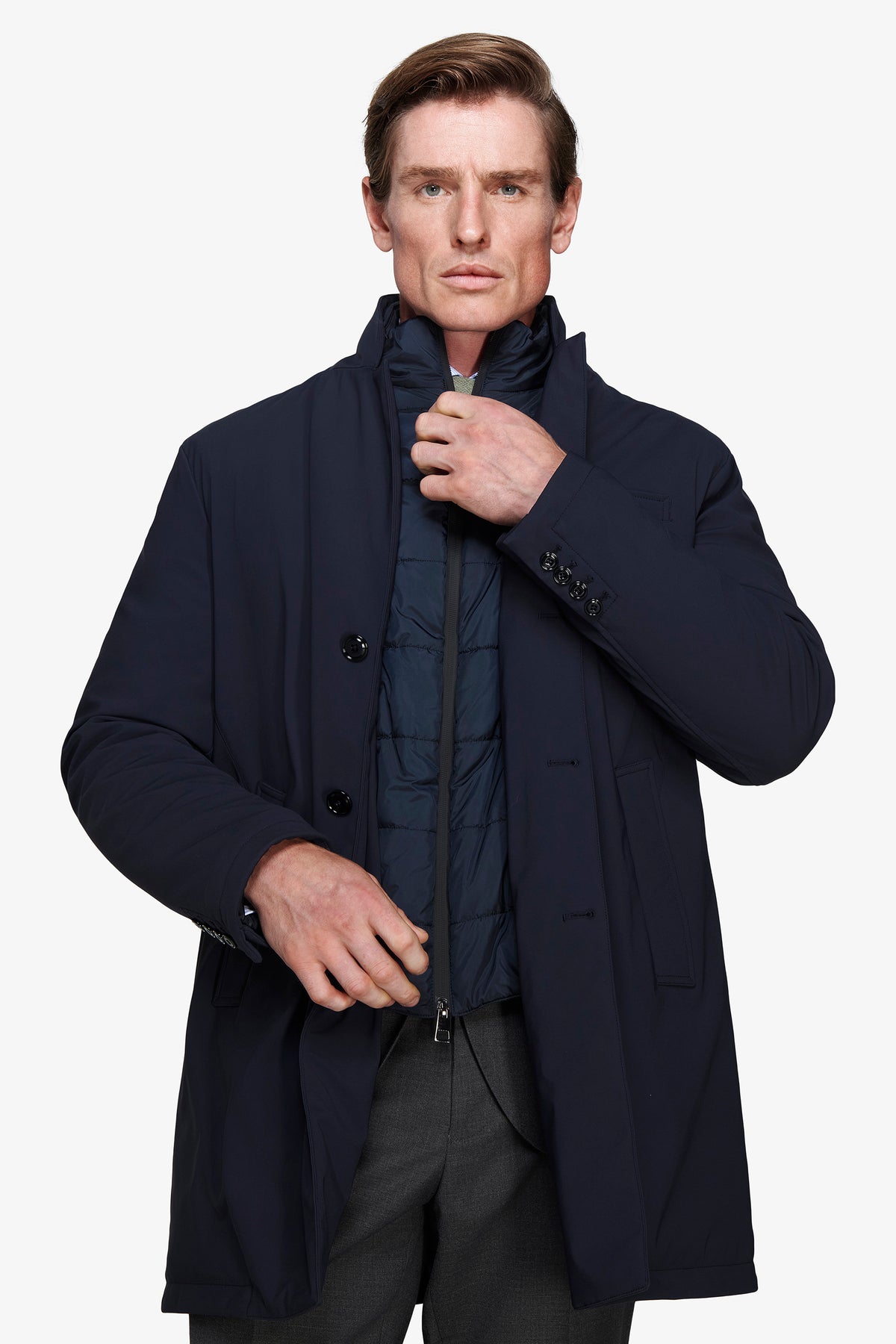 Cappotto tecnico con pettorina blu