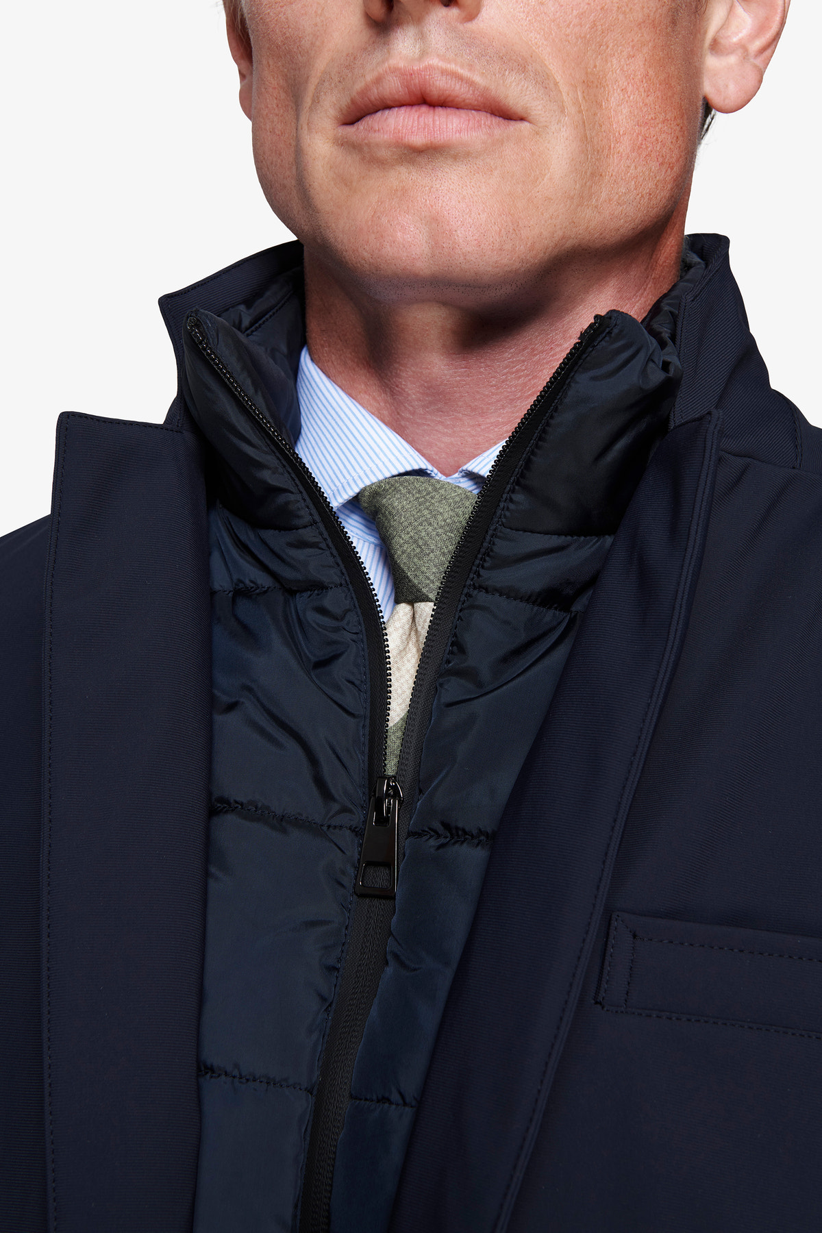 Cappotto tecnico con pettorina blu
