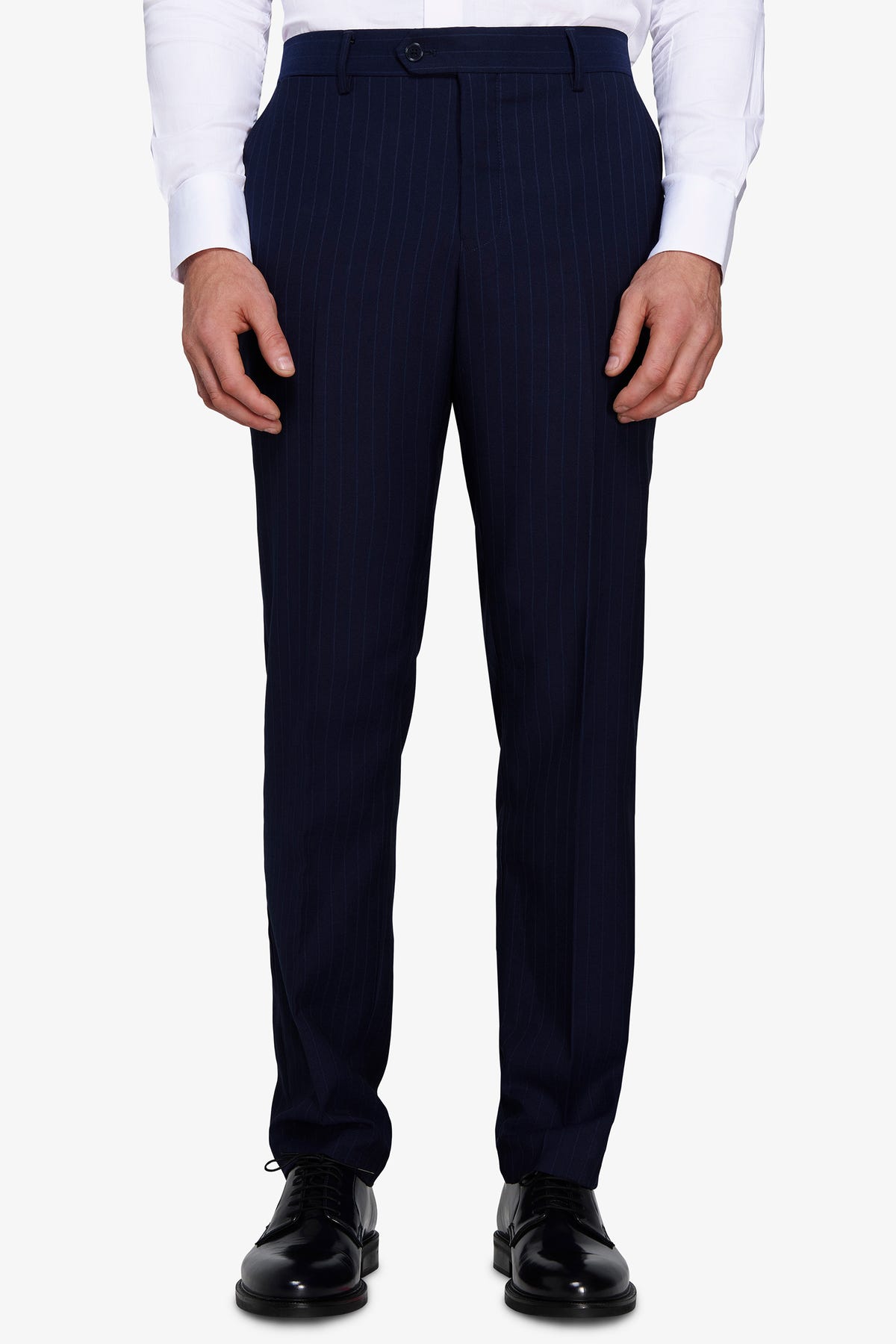 Pantaloni gessati regular blu