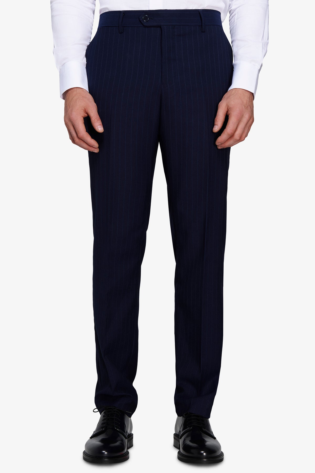 Pantaloni gessati regular blu
