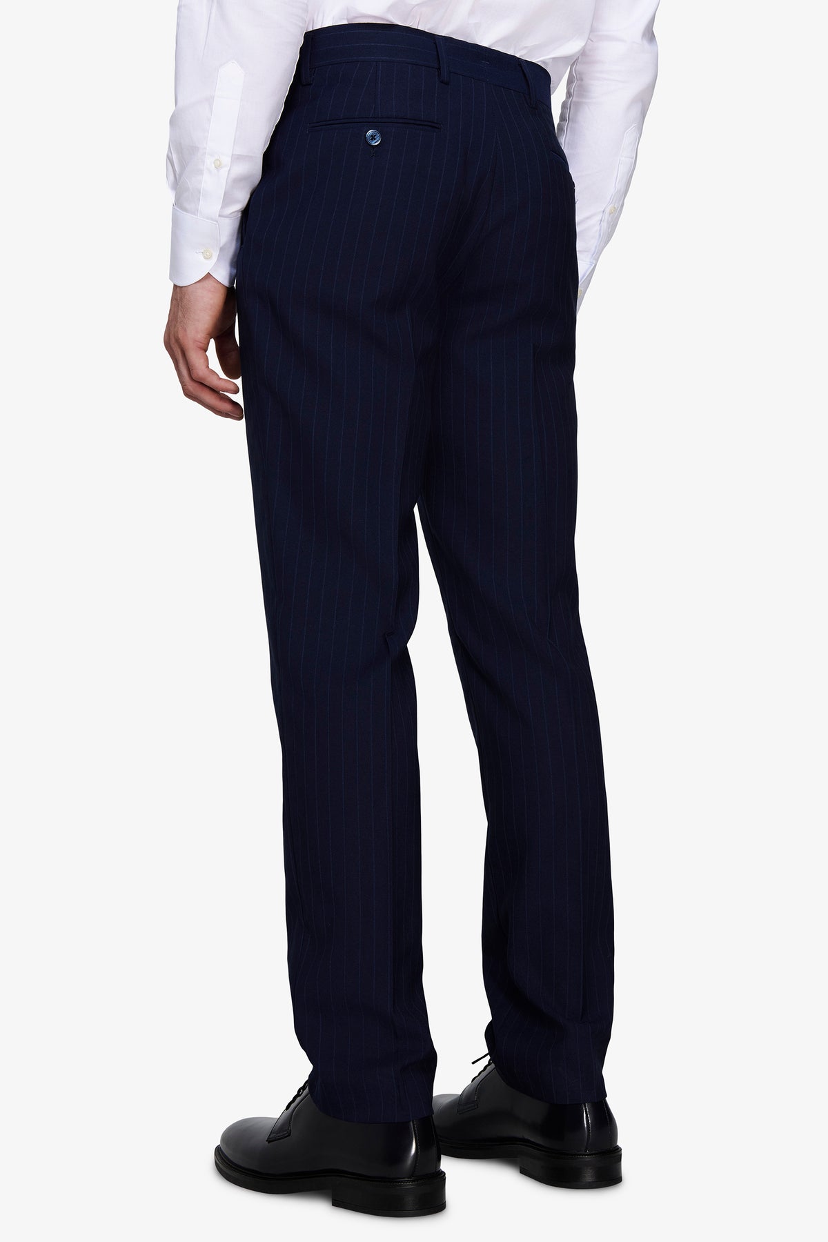 Pantaloni gessati regular blu