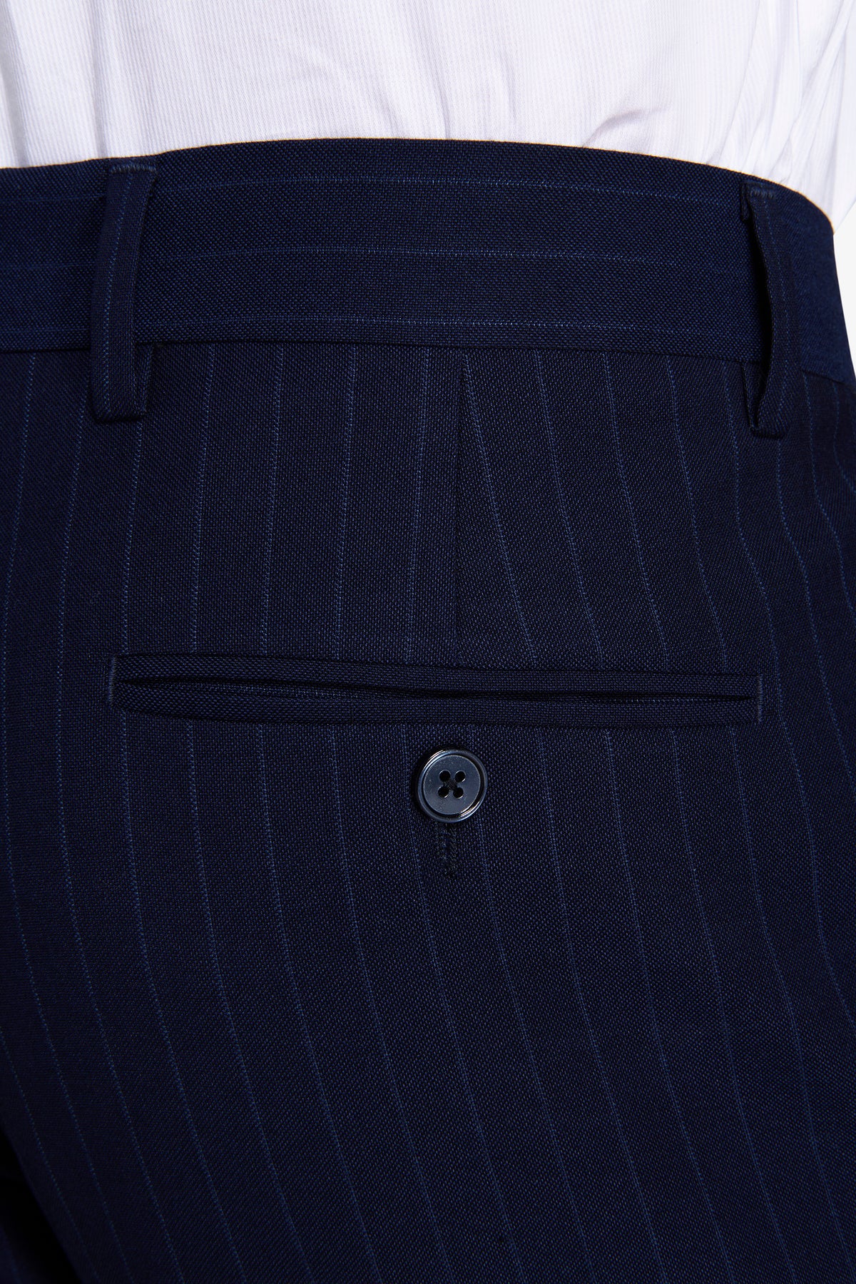 Pantaloni gessati regular blu