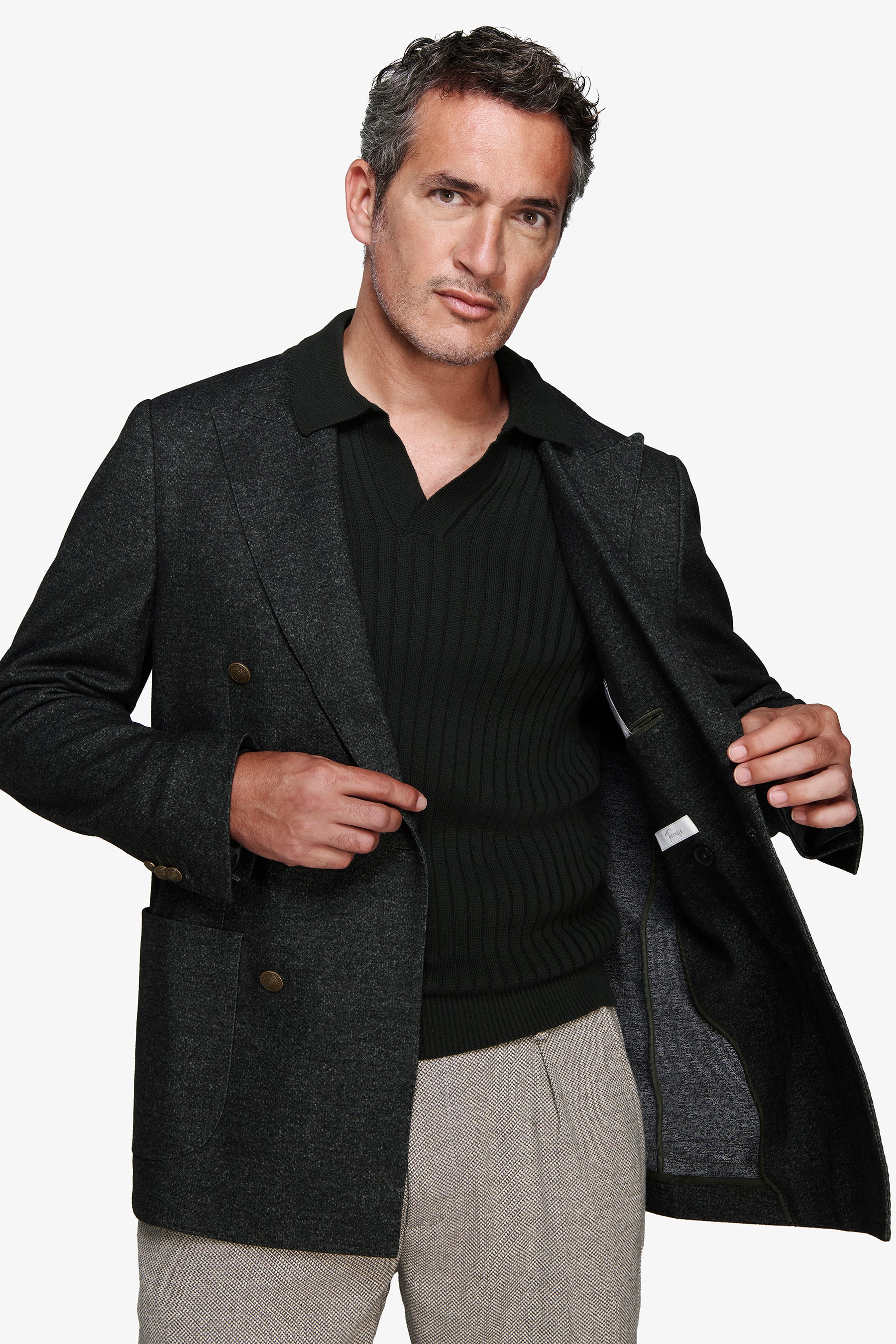 Giacca jersey doppiopetto verde