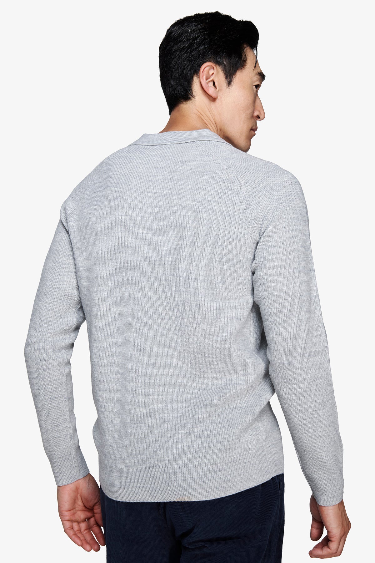 Polo in maglia costa inglese grigia