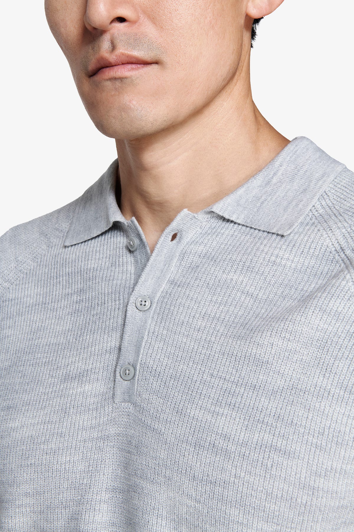 Polo in maglia costa inglese grigia