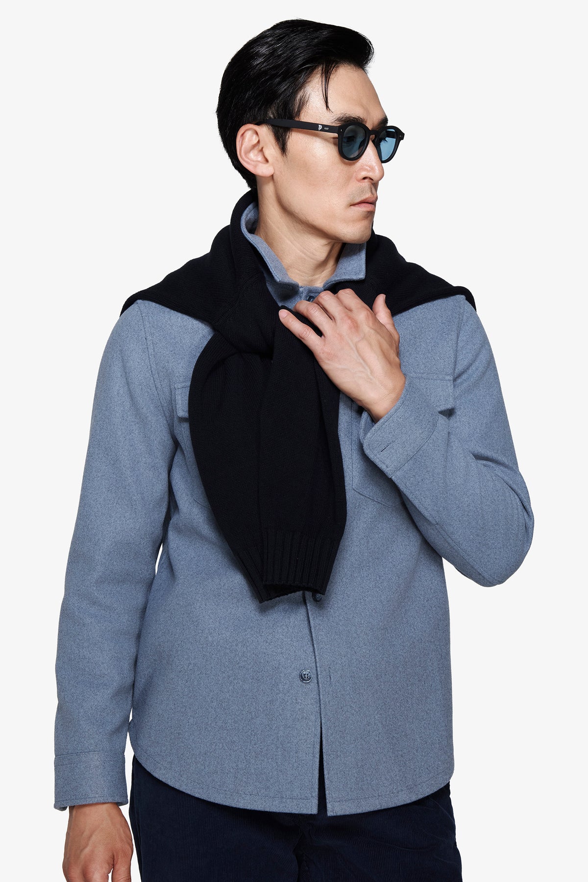 Overshirt misto lana carta da zucchero