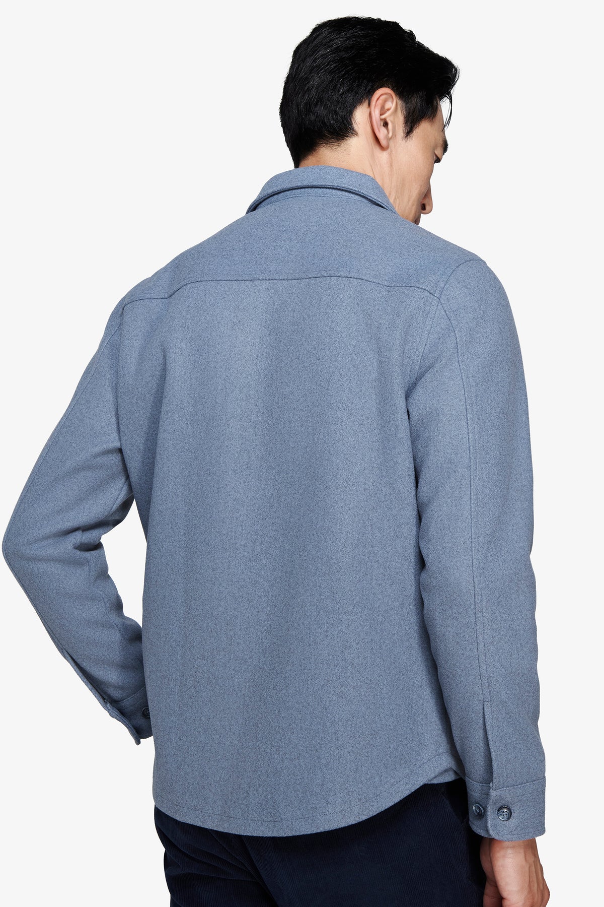 Overshirt misto lana carta da zucchero