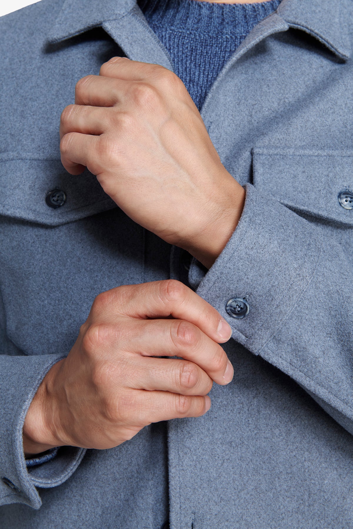 Overshirt misto lana carta da zucchero