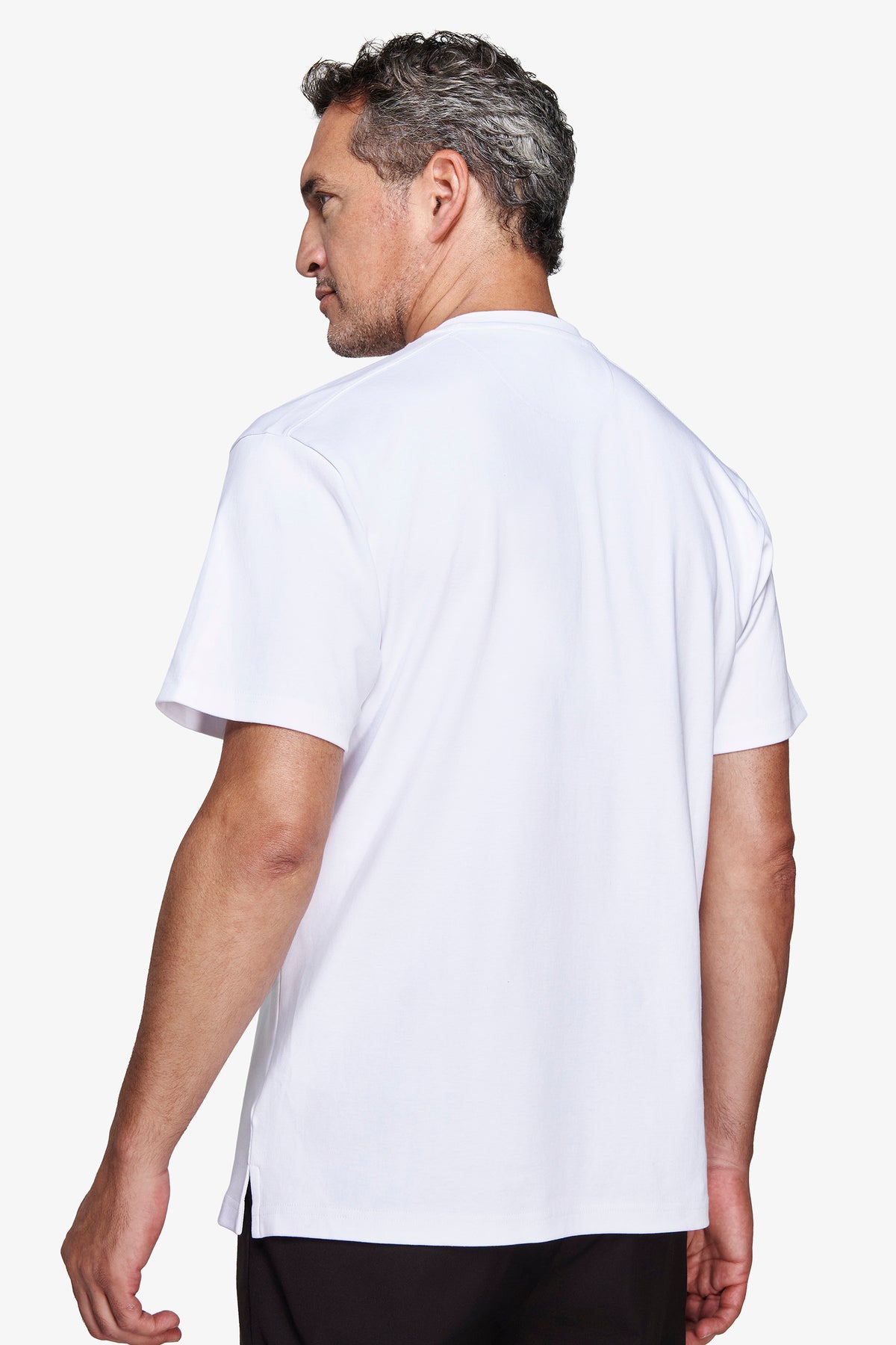 T-shirt blanc en coton interlock