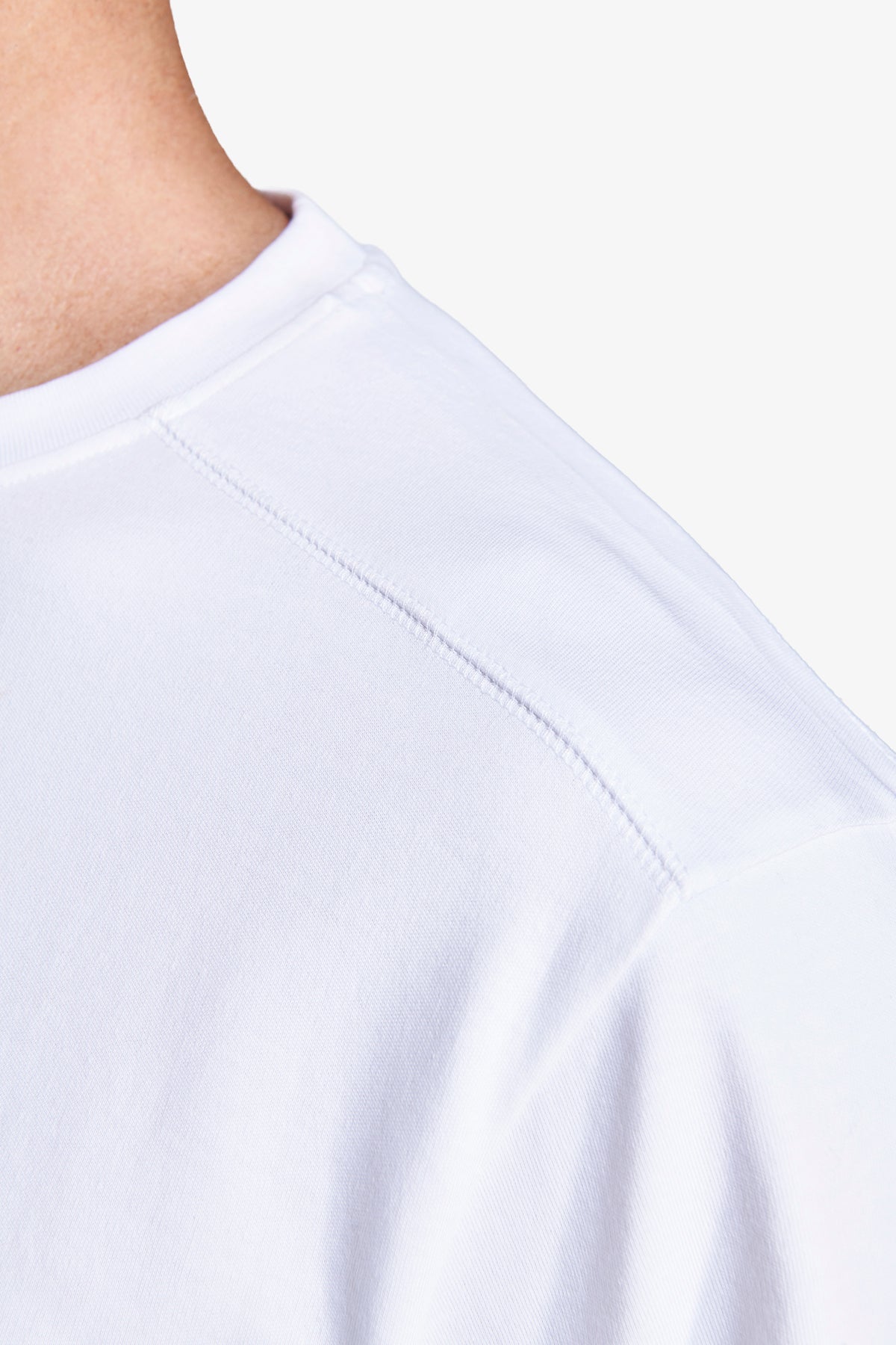 T-shirt blanc en coton interlock