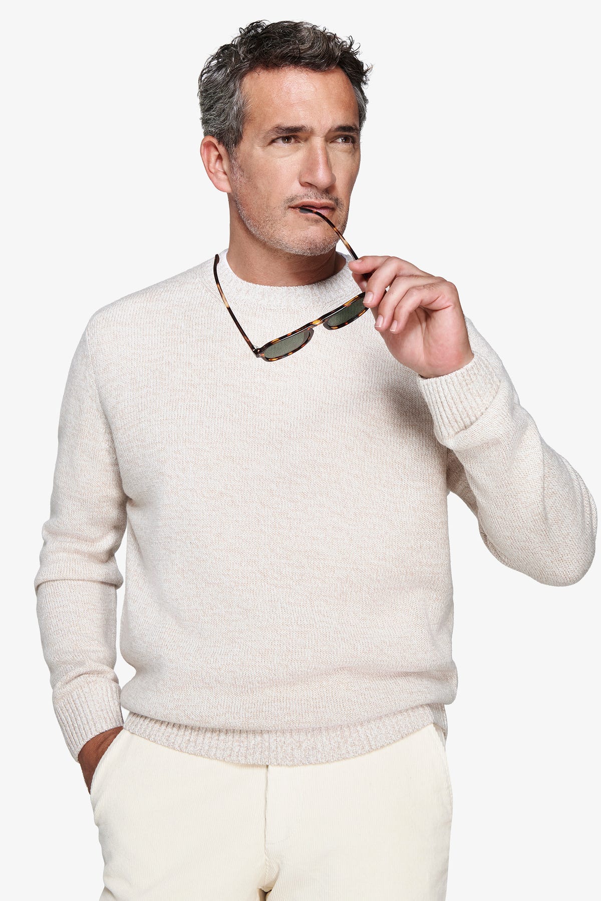 Maglia girocollo mouline' corda
