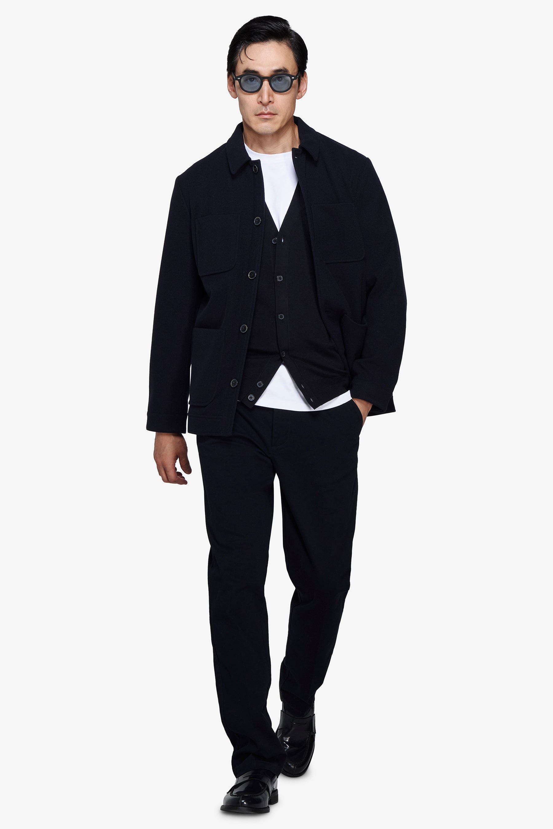 Overshirt effetto flanella blu