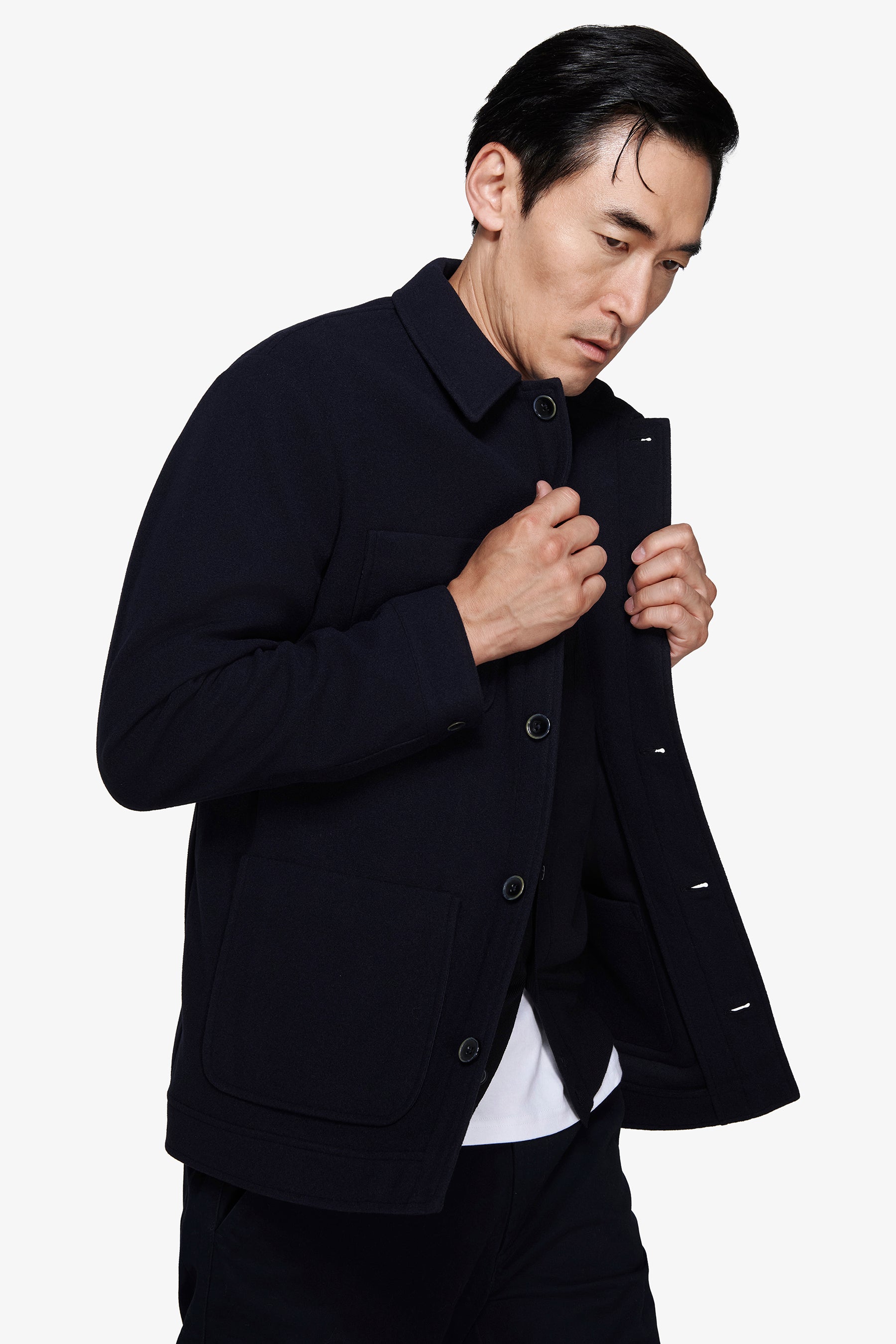 Overshirt effetto flanella blu