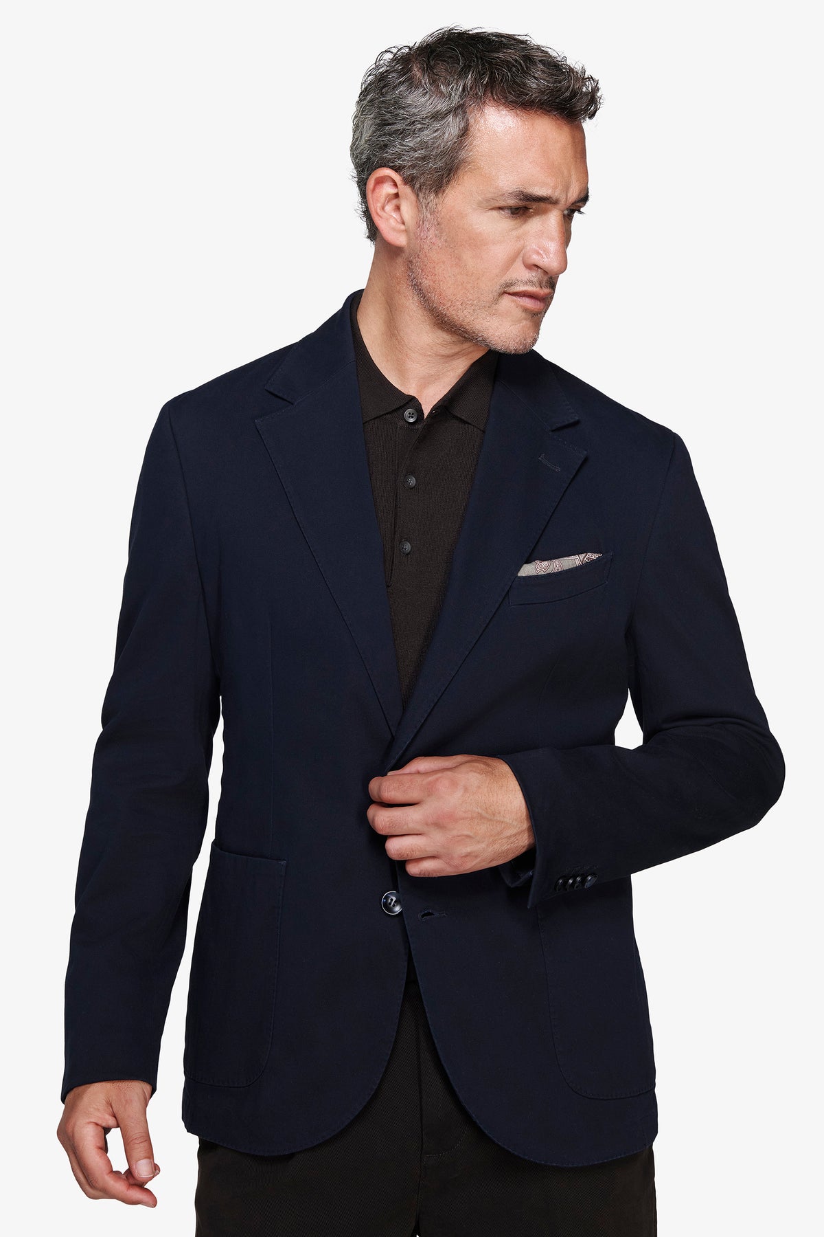 Giacca in cotone stretch blu