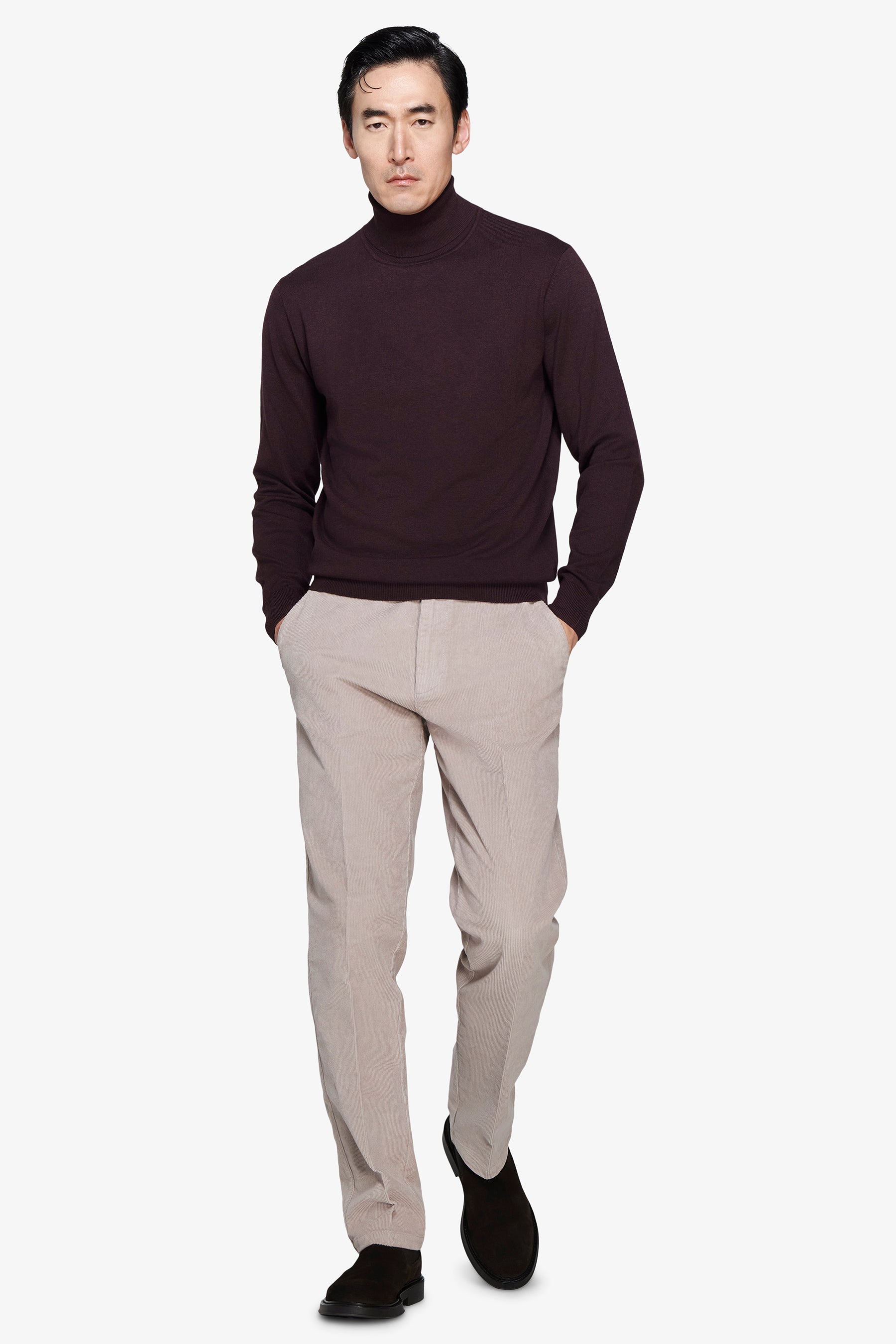 Maglia dolcevita basic bordeaux
