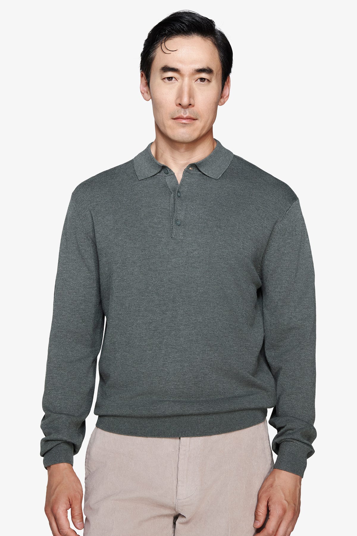 Polo in maglia con bottoni verde