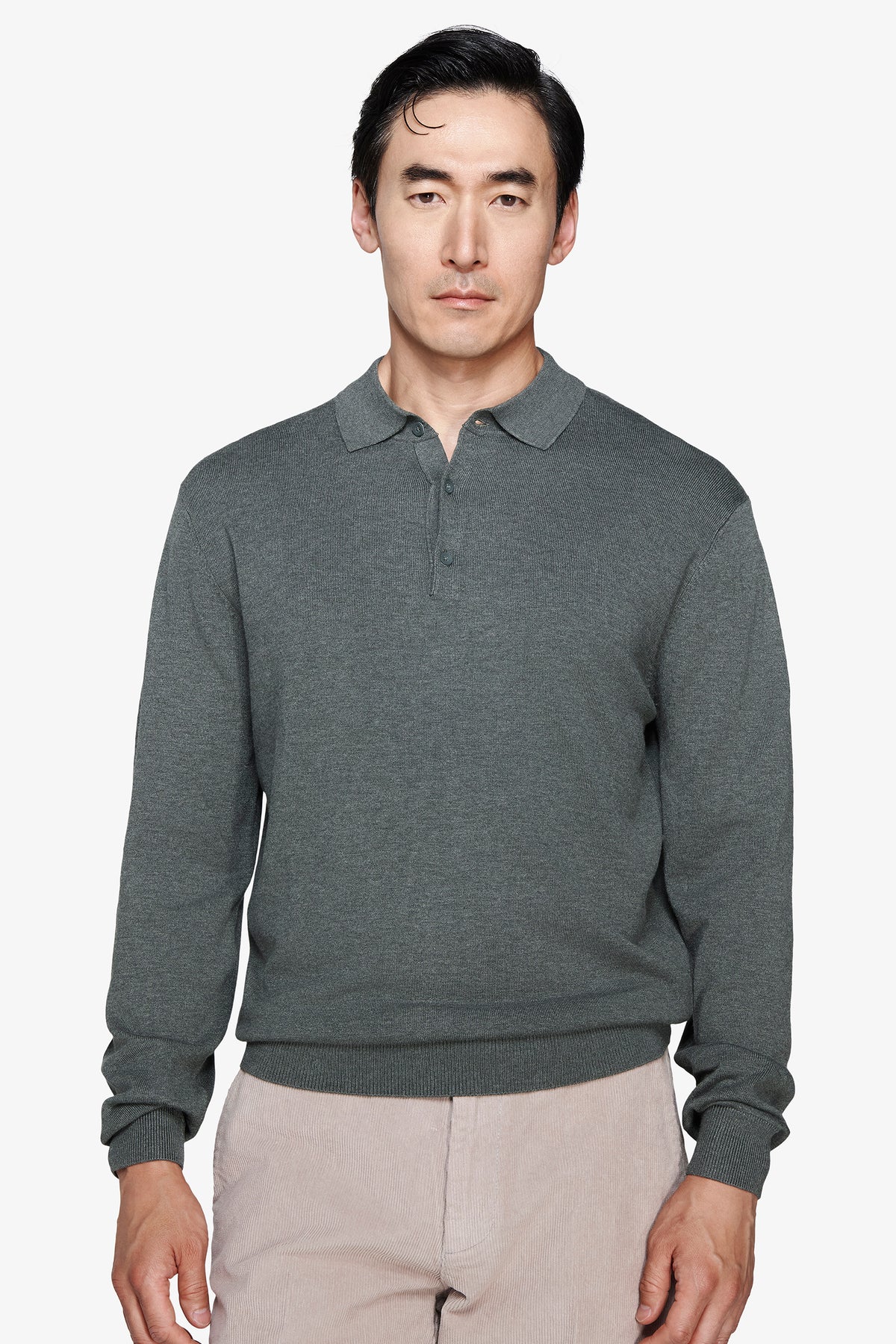 Polo in maglia con bottoni verde