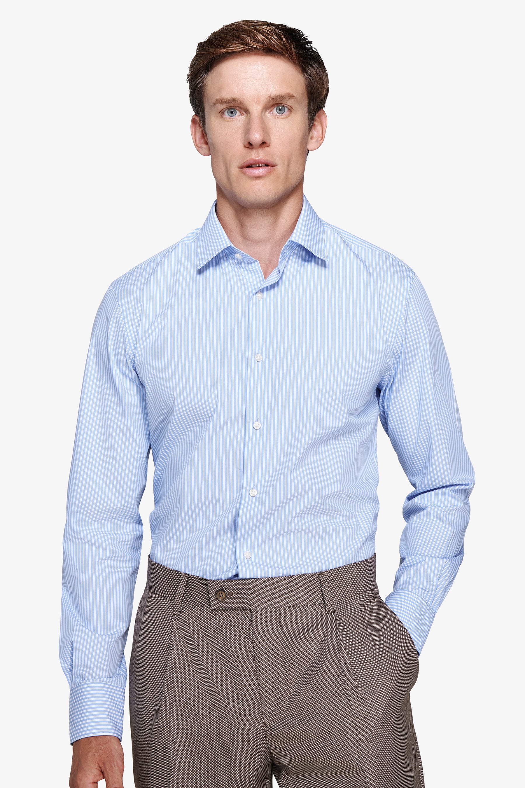 Camicia a righe slim azzurra