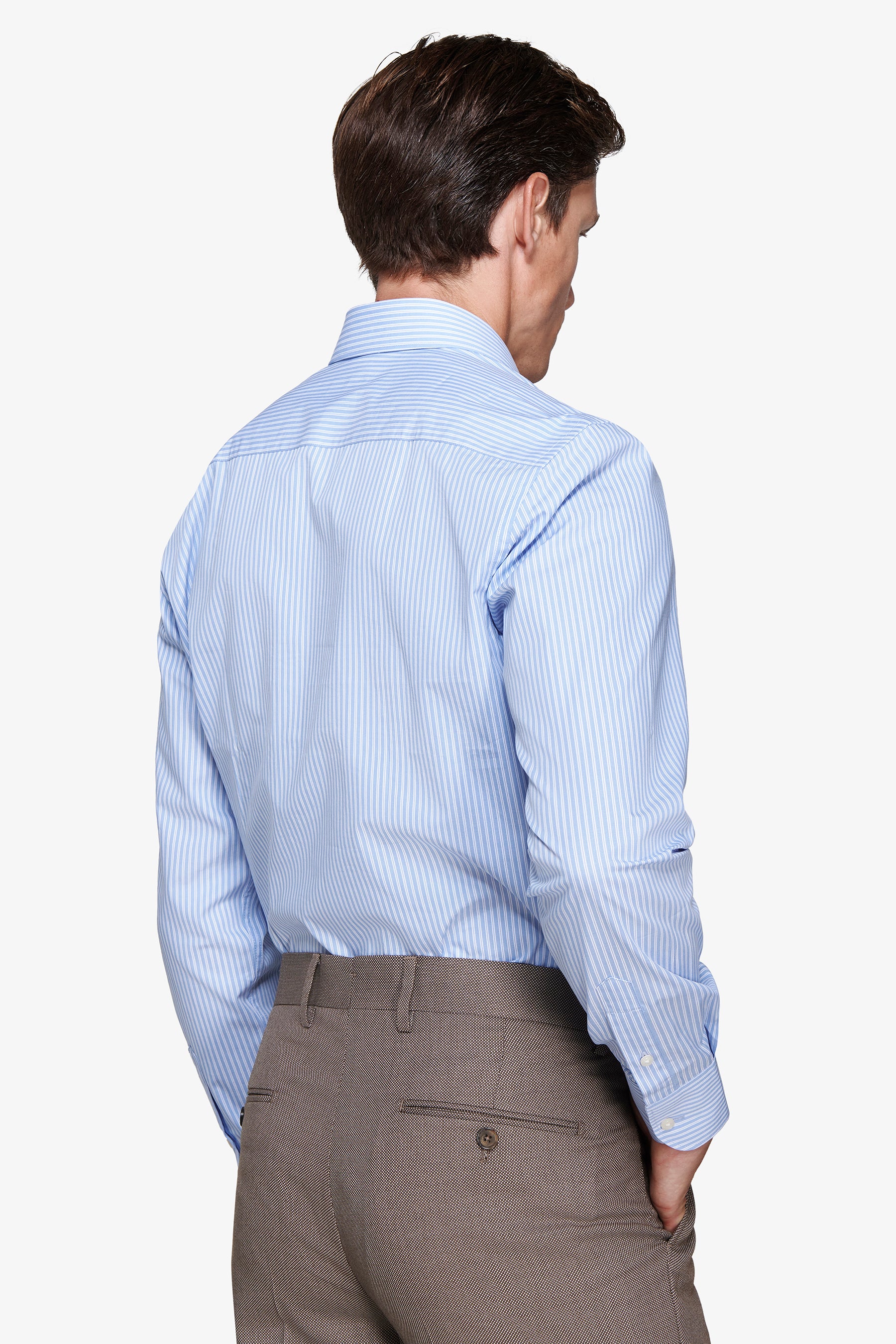 Camicia a righe slim azzurra