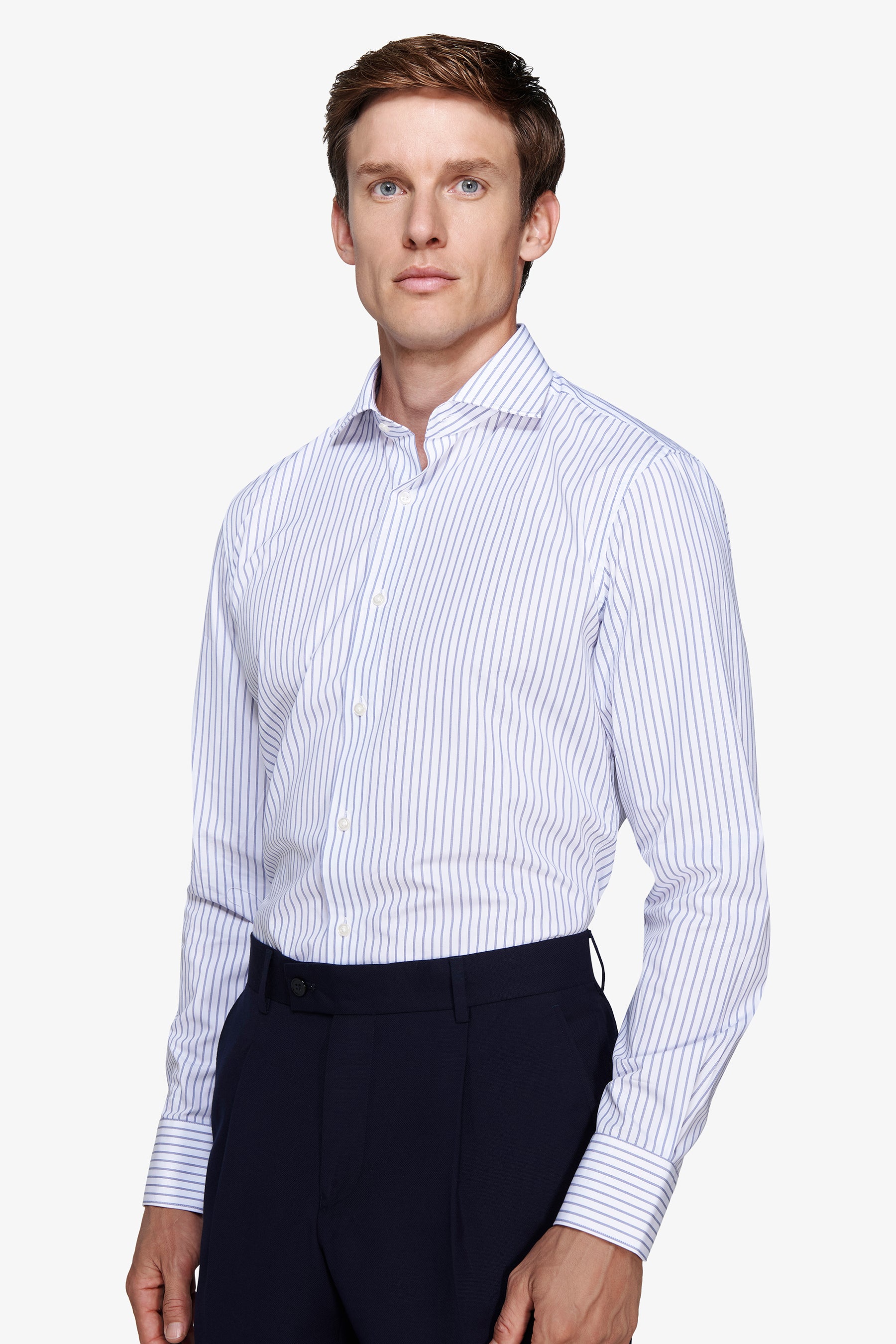 Camicia a righe blu slim
