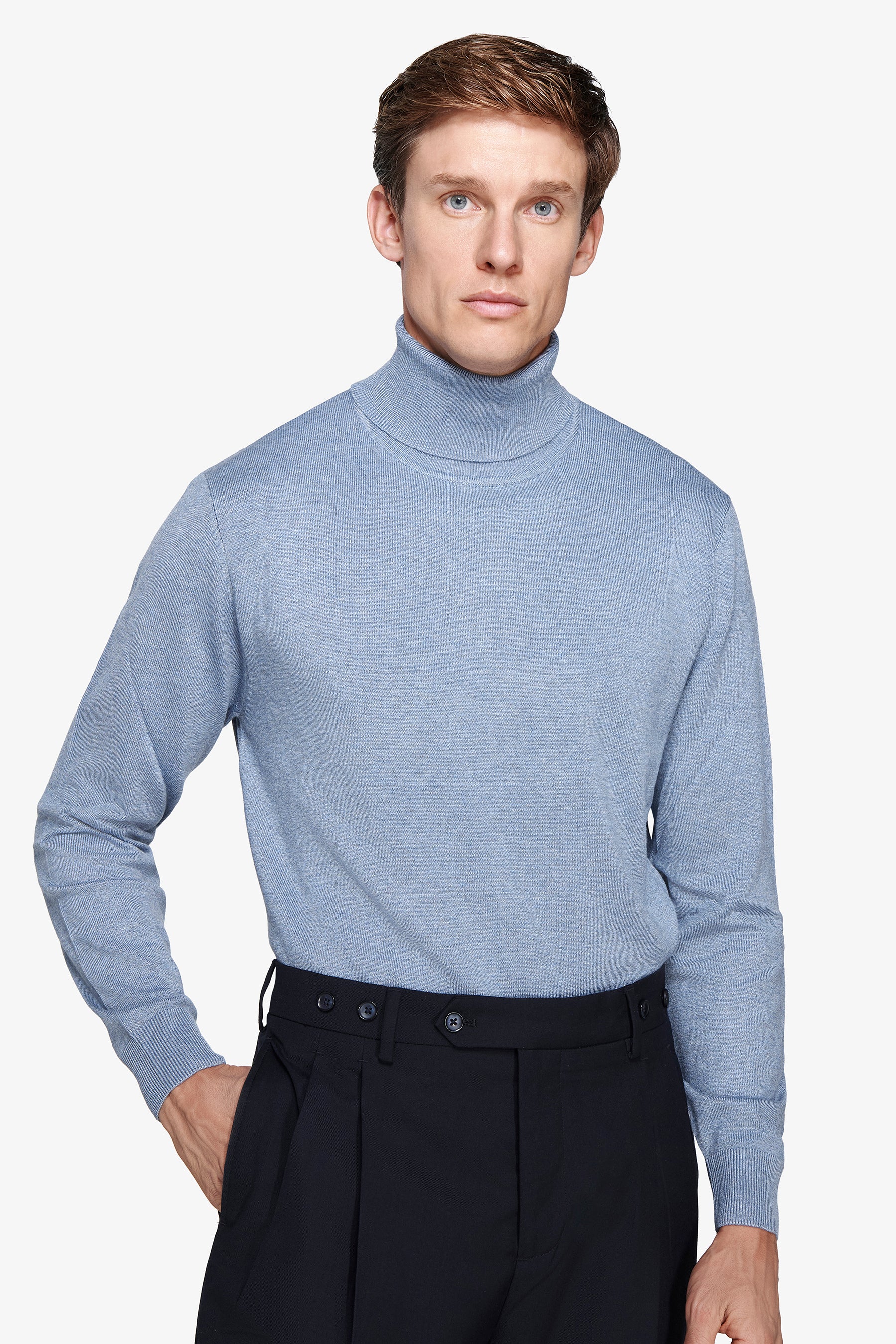 Blue basic turtleneck