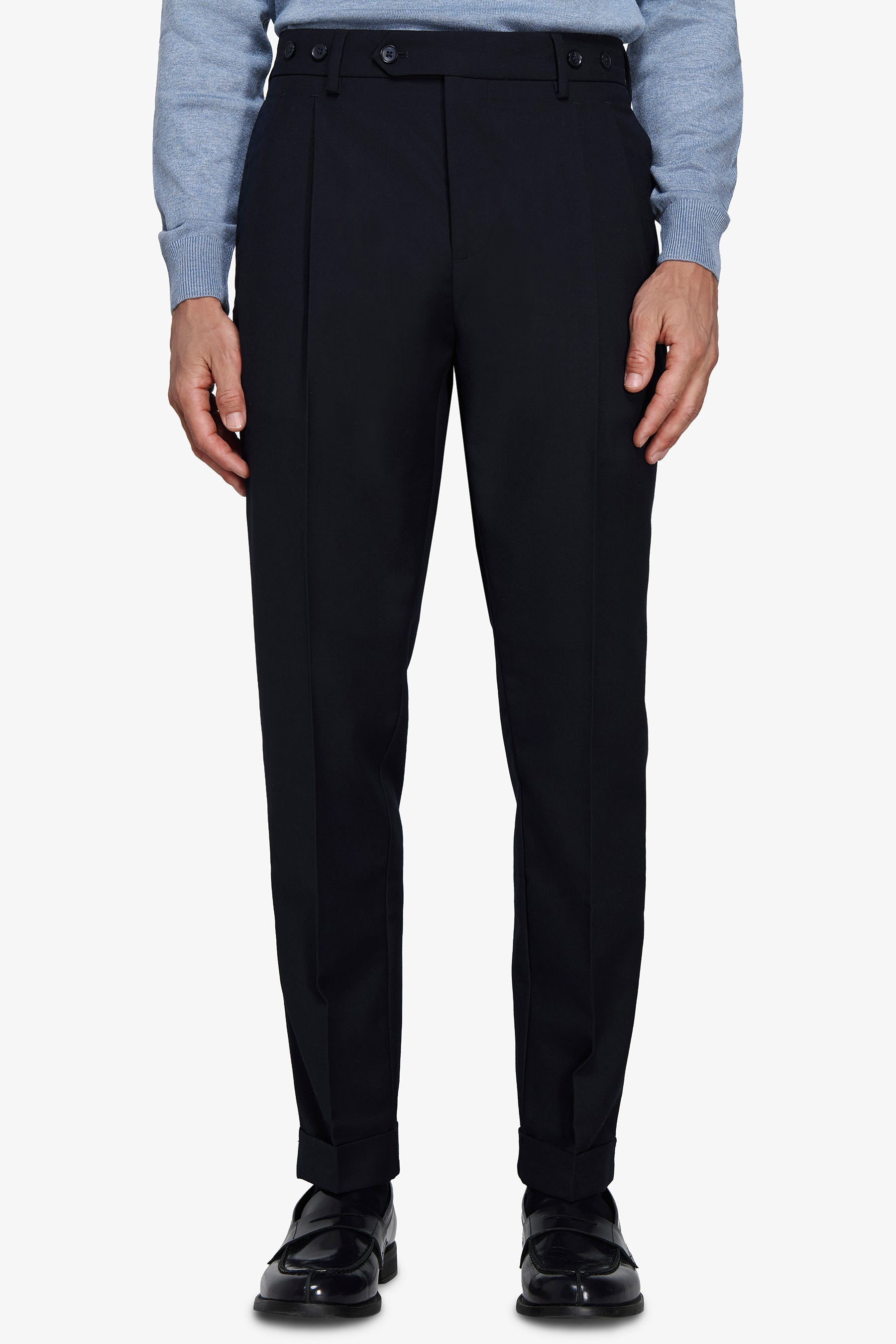 Pantaloni doppia pinces blu