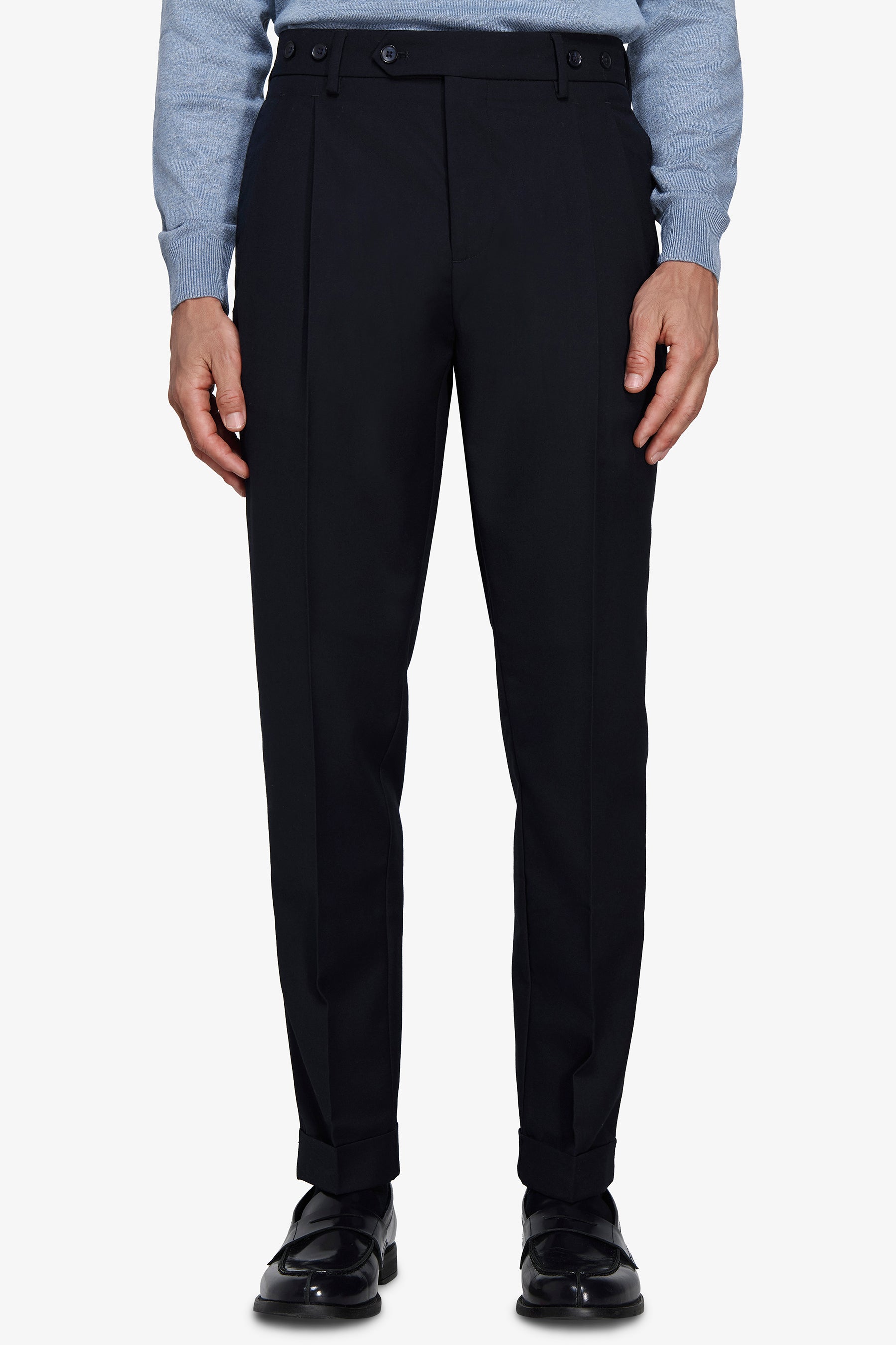 Pantaloni doppia pinces blu